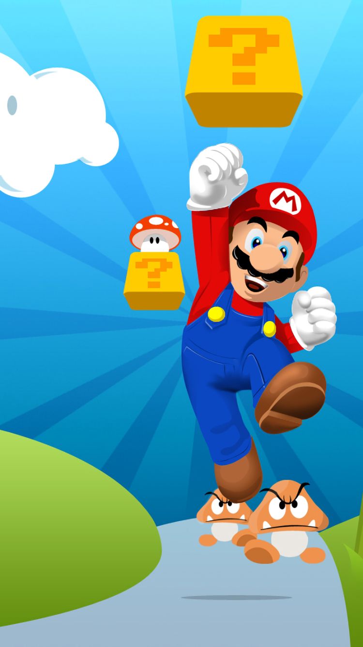 Download mobile wallpaper Mario, Video Game, Goomba, Super Mario Bros for free.