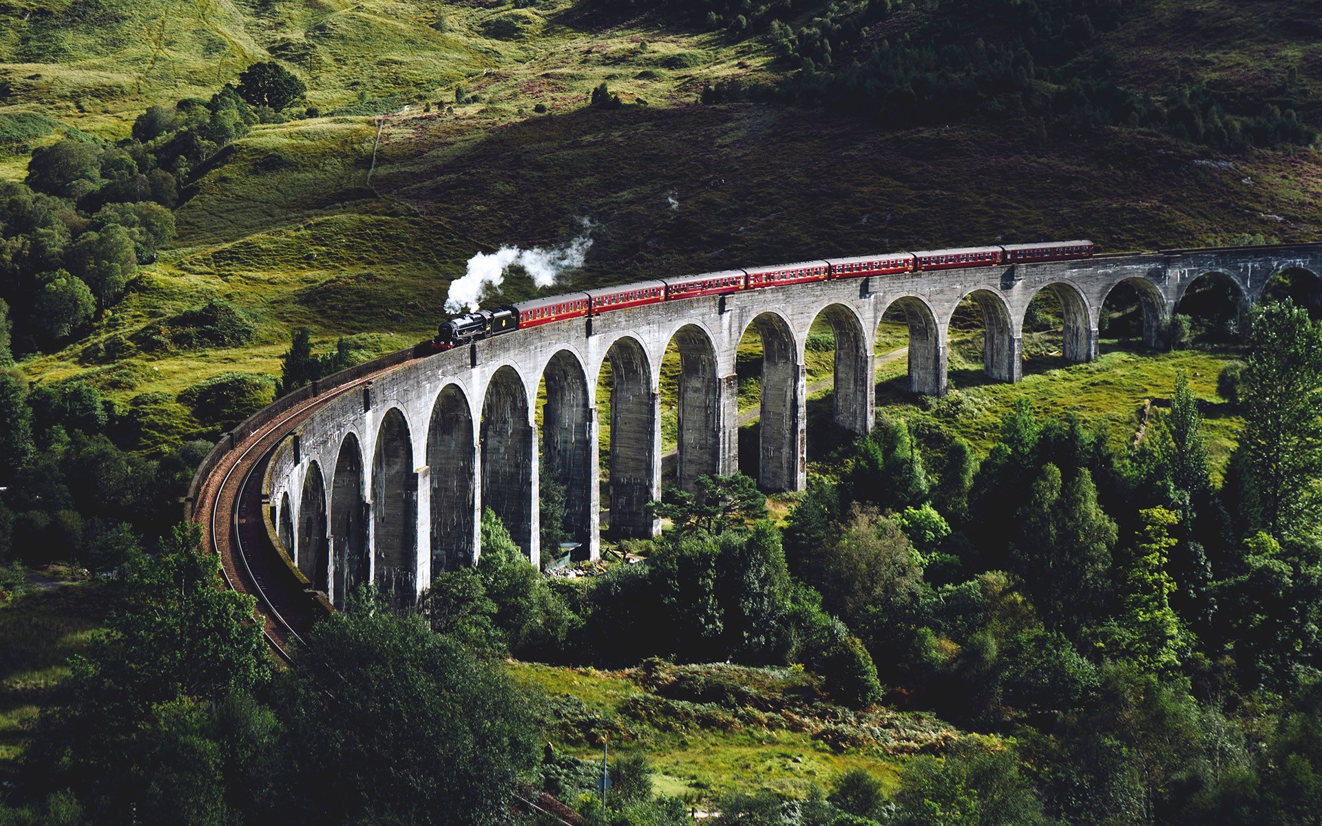 Download mobile wallpaper Scotland, Train, Vehicles for free.