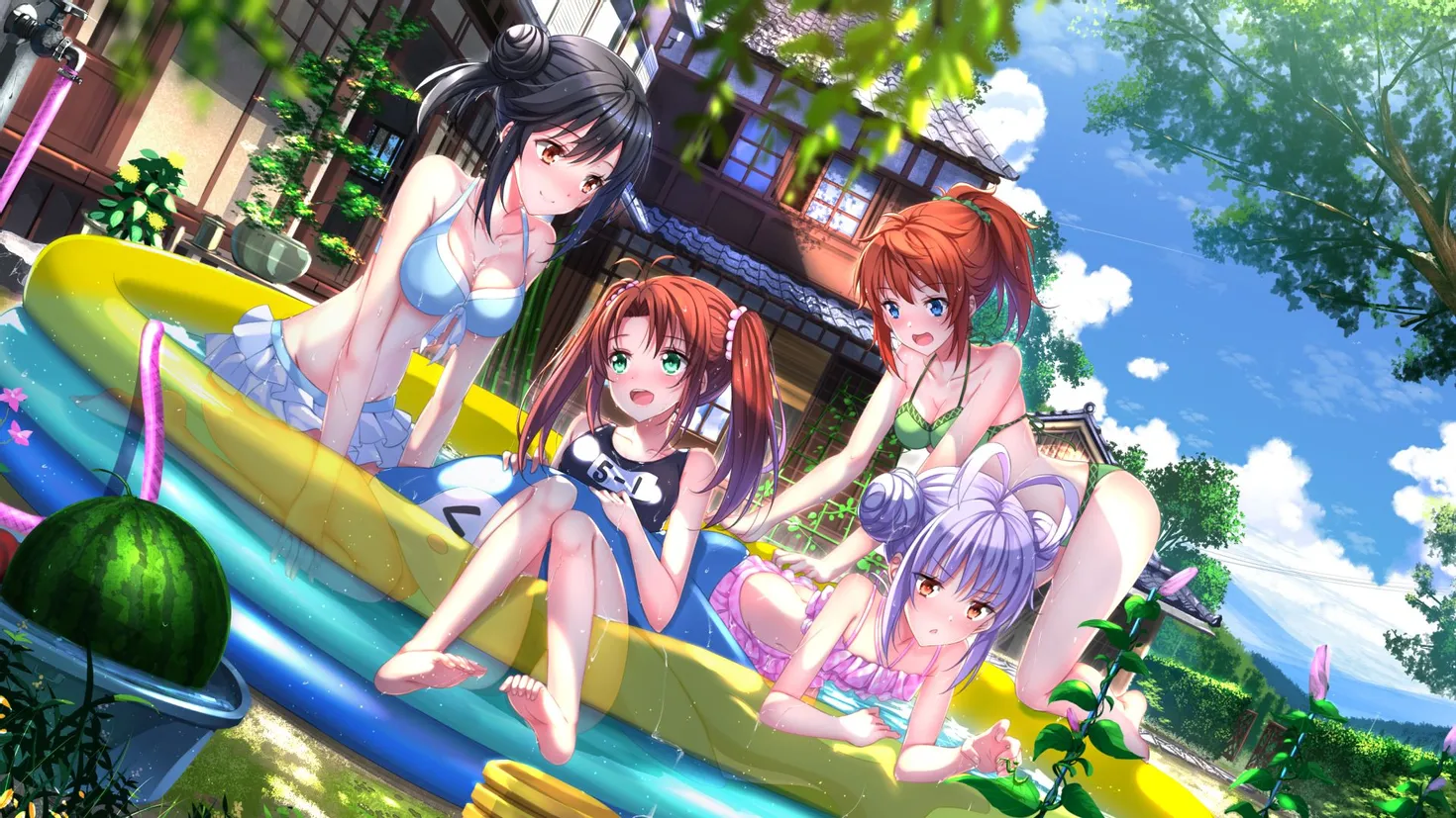 Papel de parede HD para desktop: Anime, Non Non Biyori, Biquíni, Cabelo ...