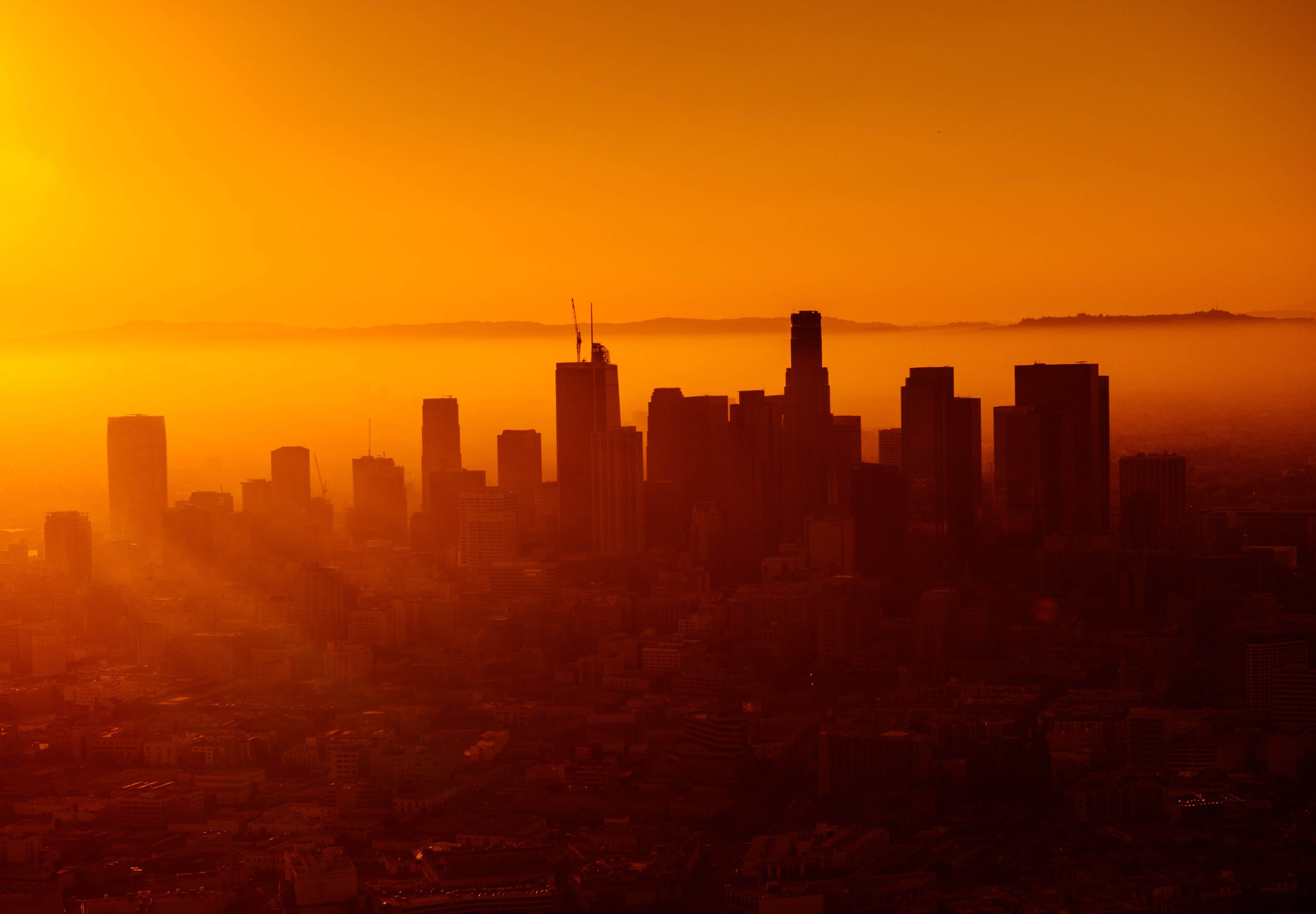 Laden Sie das Städte, Sonnenuntergang, Menschengemacht, Großstadt-Bild kostenlos auf Ihren PC-Desktop herunter