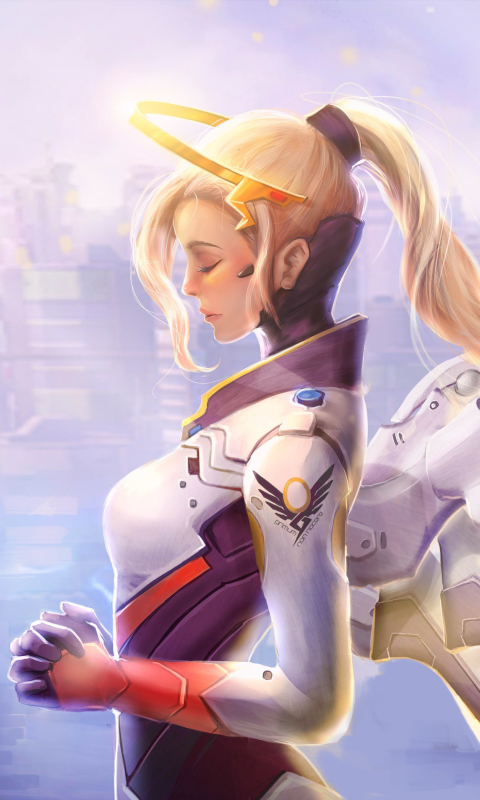 Download mobile wallpaper Angel, Overwatch, Video Game, Mercy (Overwatch) for free.