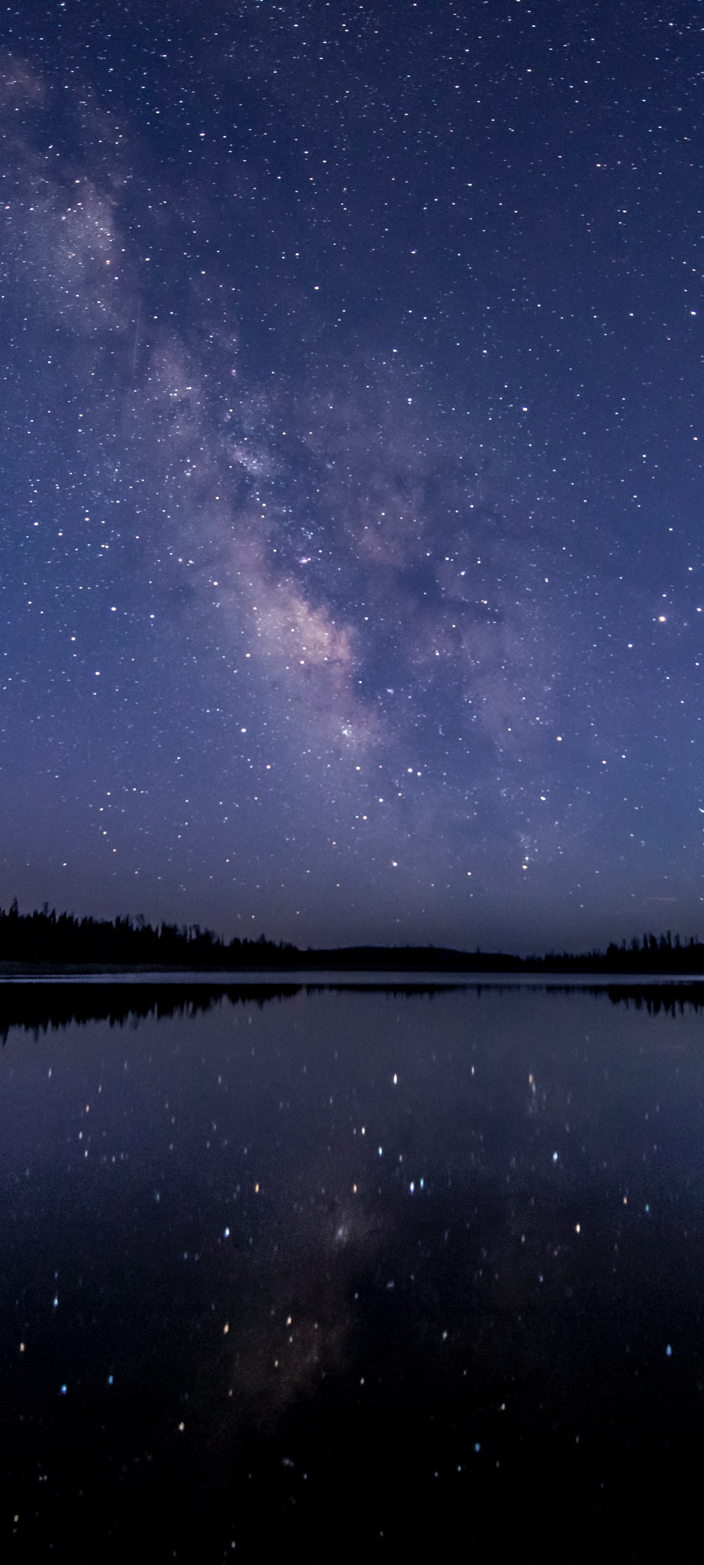 Download mobile wallpaper Sky, Stars, Night, Earth, Milky Way, River for free.