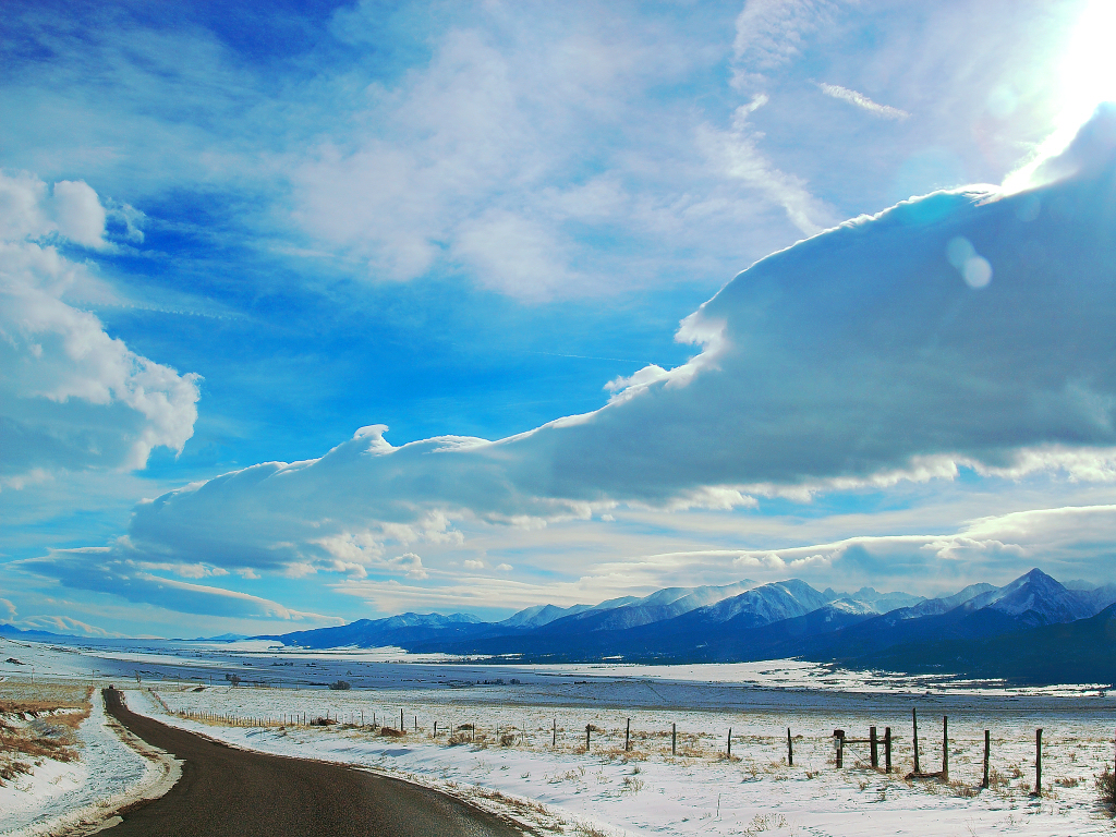 Descarga gratis la imagen Nieve, Montaña, Nube, Carretera, Hecho Por El Hombre en el escritorio de tu PC