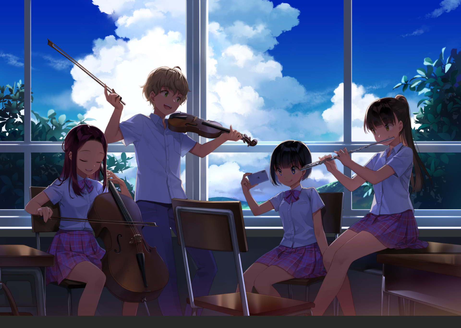 Free download wallpaper Music, Anime, Instrument, Classroom on your PC desktop