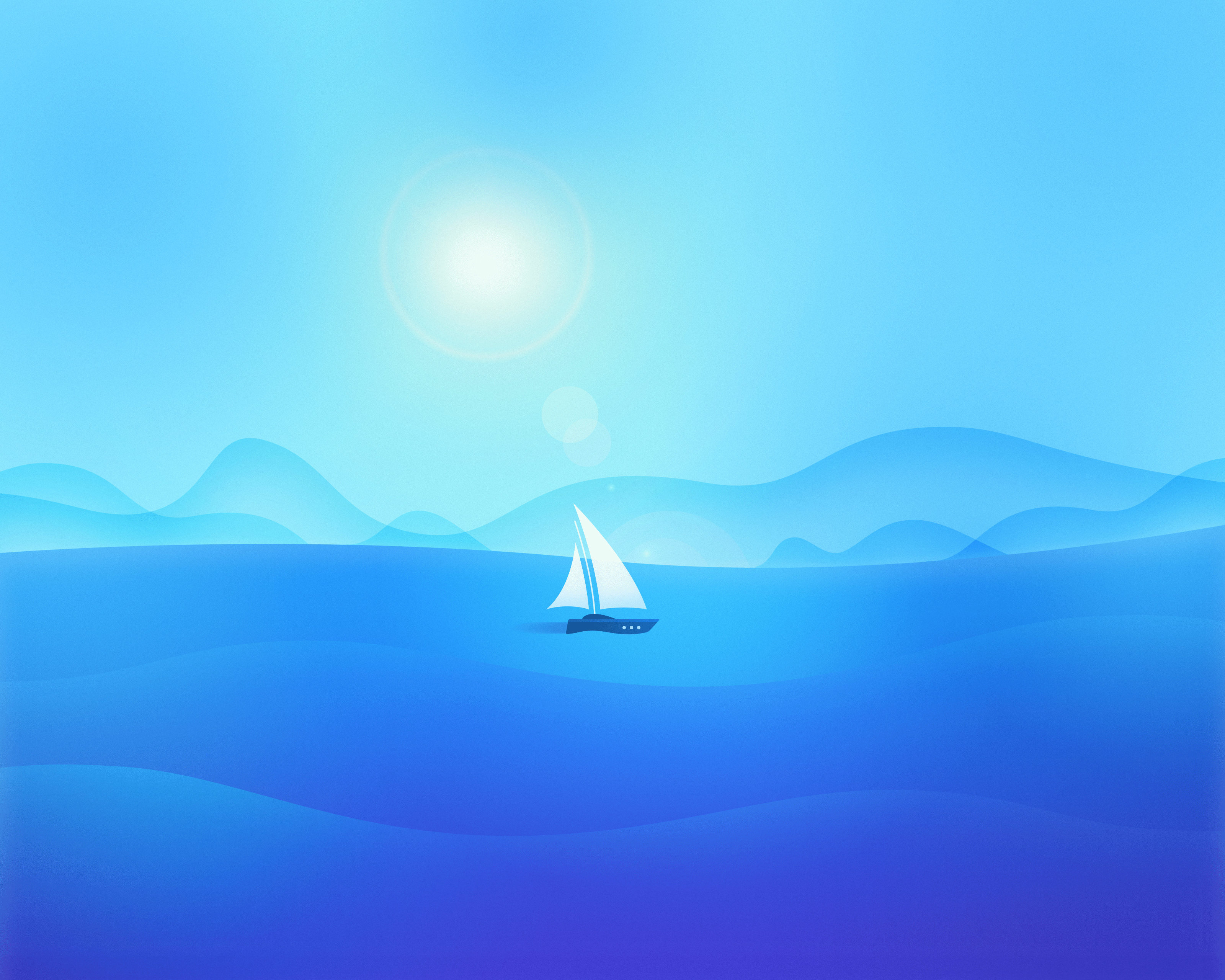 無料モバイル壁紙ボート, 海洋, 青い, 芸術的, ミニマリストをダウンロードします。
