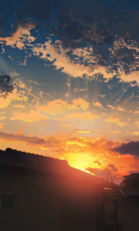 Download mobile wallpaper Anime, Sunset for free.