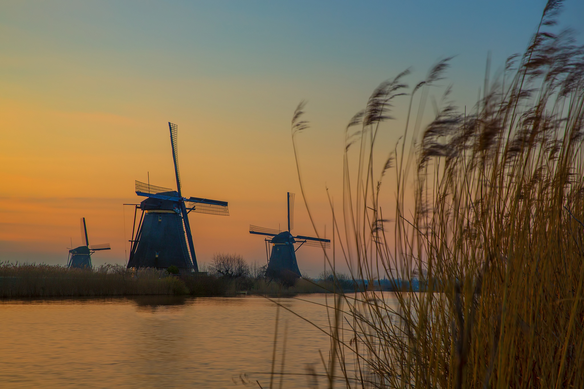 Download mobile wallpaper Netherlands, Windmill, Man Made for free.