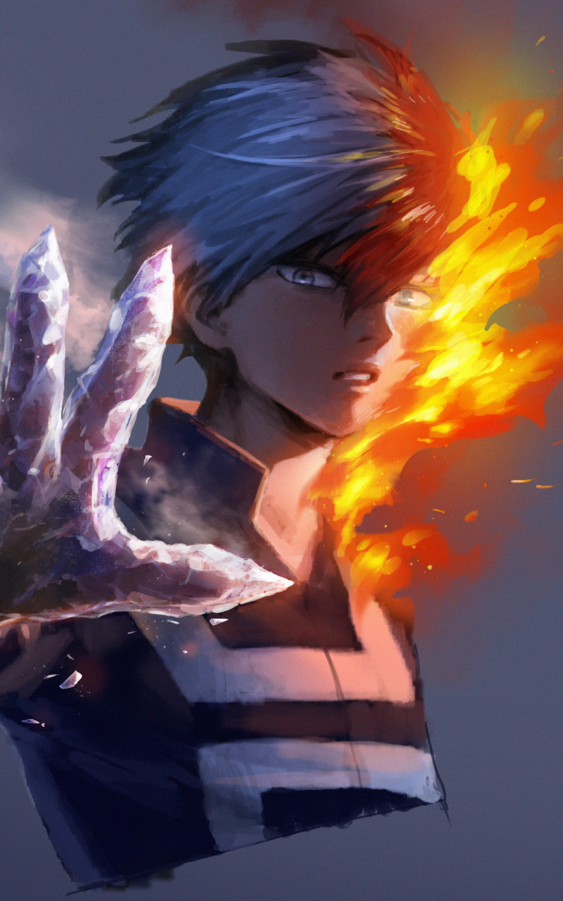 Handy-Wallpaper Animes, Shoto Todoroki, Boku No Hero Academia kostenlos herunterladen.