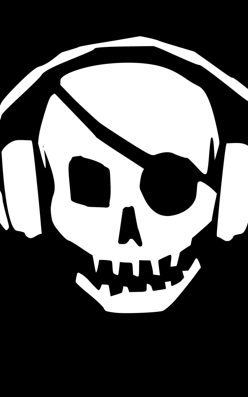 Download mobile wallpaper Headphones, Technology, Logo, Hacker, Skull for free.