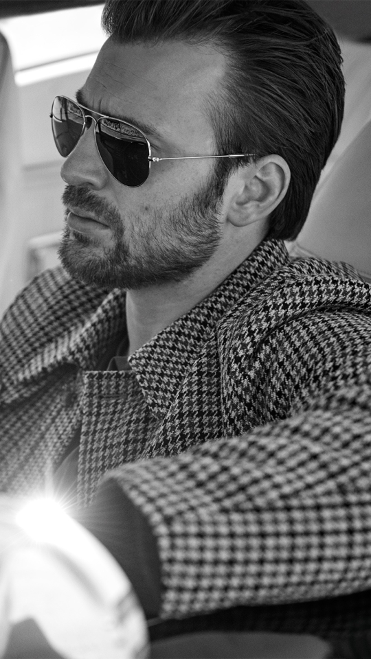 Download mobile wallpaper Chris Evans, Sunglasses, American, Celebrity, Black & White, Actor for free.