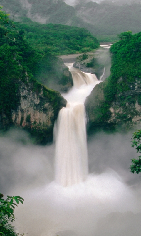 Descarga gratuita de fondo de pantalla para móvil de Naturaleza, Cascadas, Cascada, Bosque, Árbol, Tierra/naturaleza.