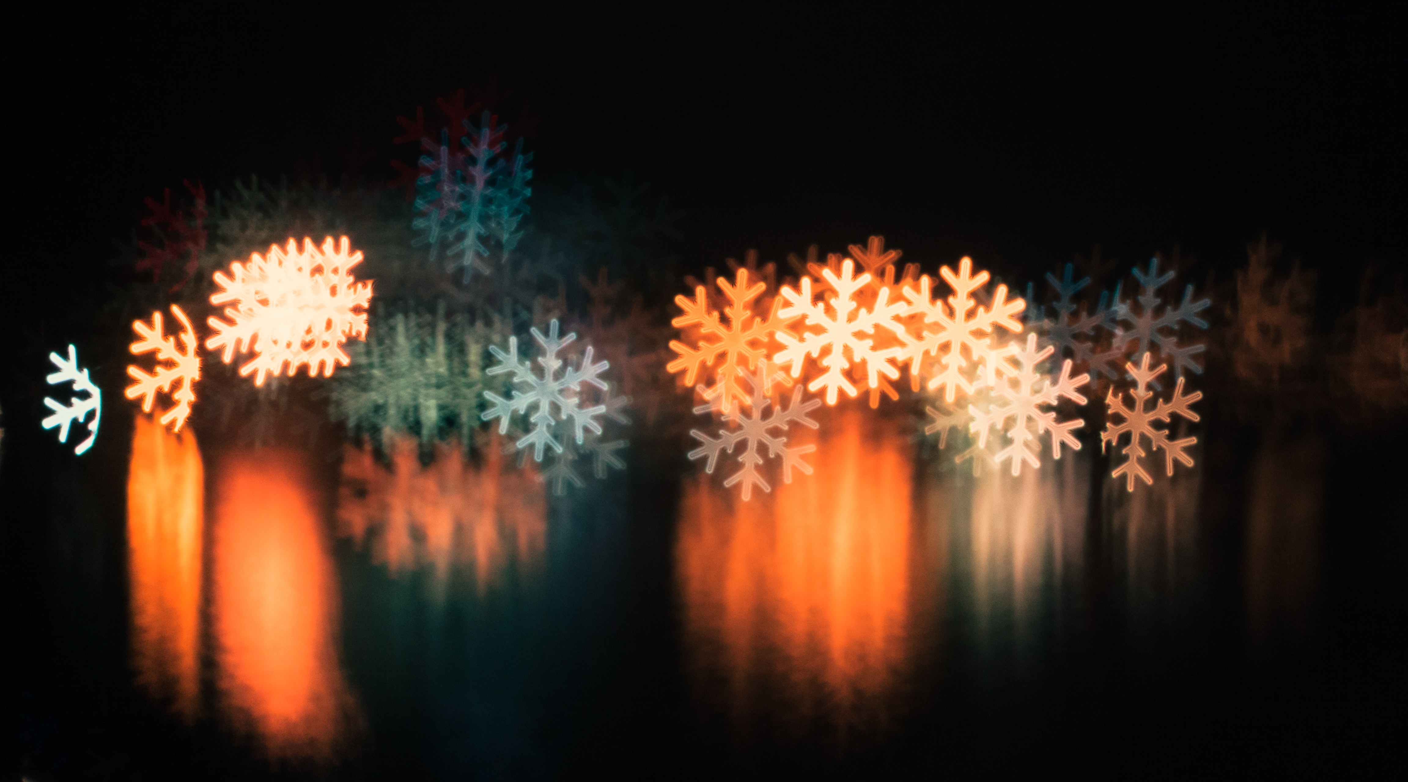 macro, dark, glare, blurred, fuzzy, snowflake HD wallpaper