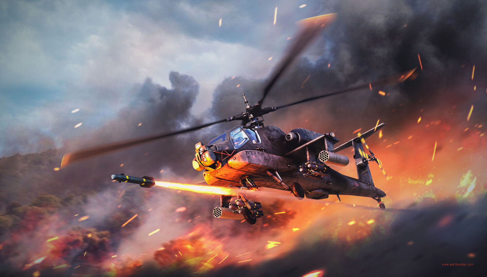 Téléchargez des papiers peints mobile Hélicoptère, Jeux Vidéo, Hélicoptère D'attaque, War Thunder gratuitement.