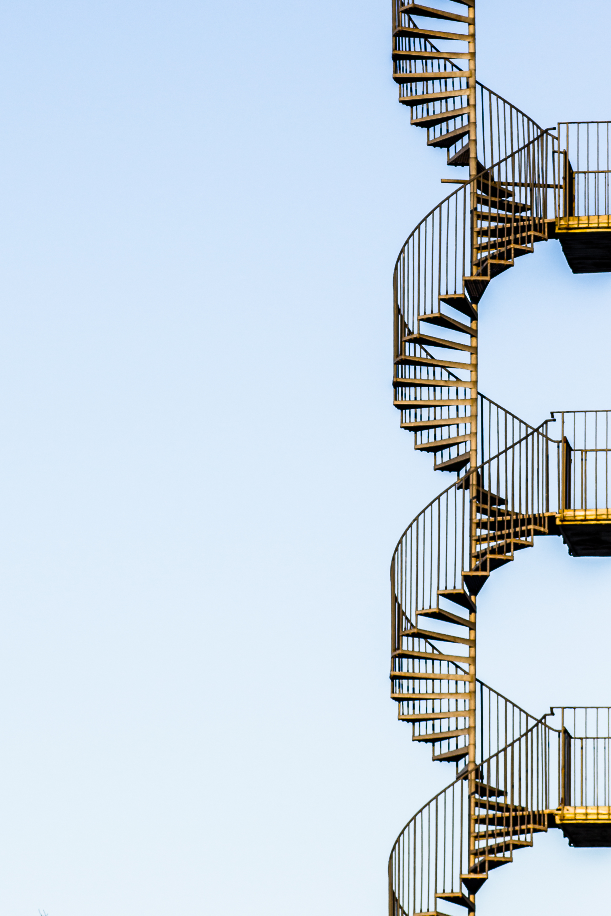 ladder, steps, sky, miscellanea, miscellaneous, stairs, twisting, twist