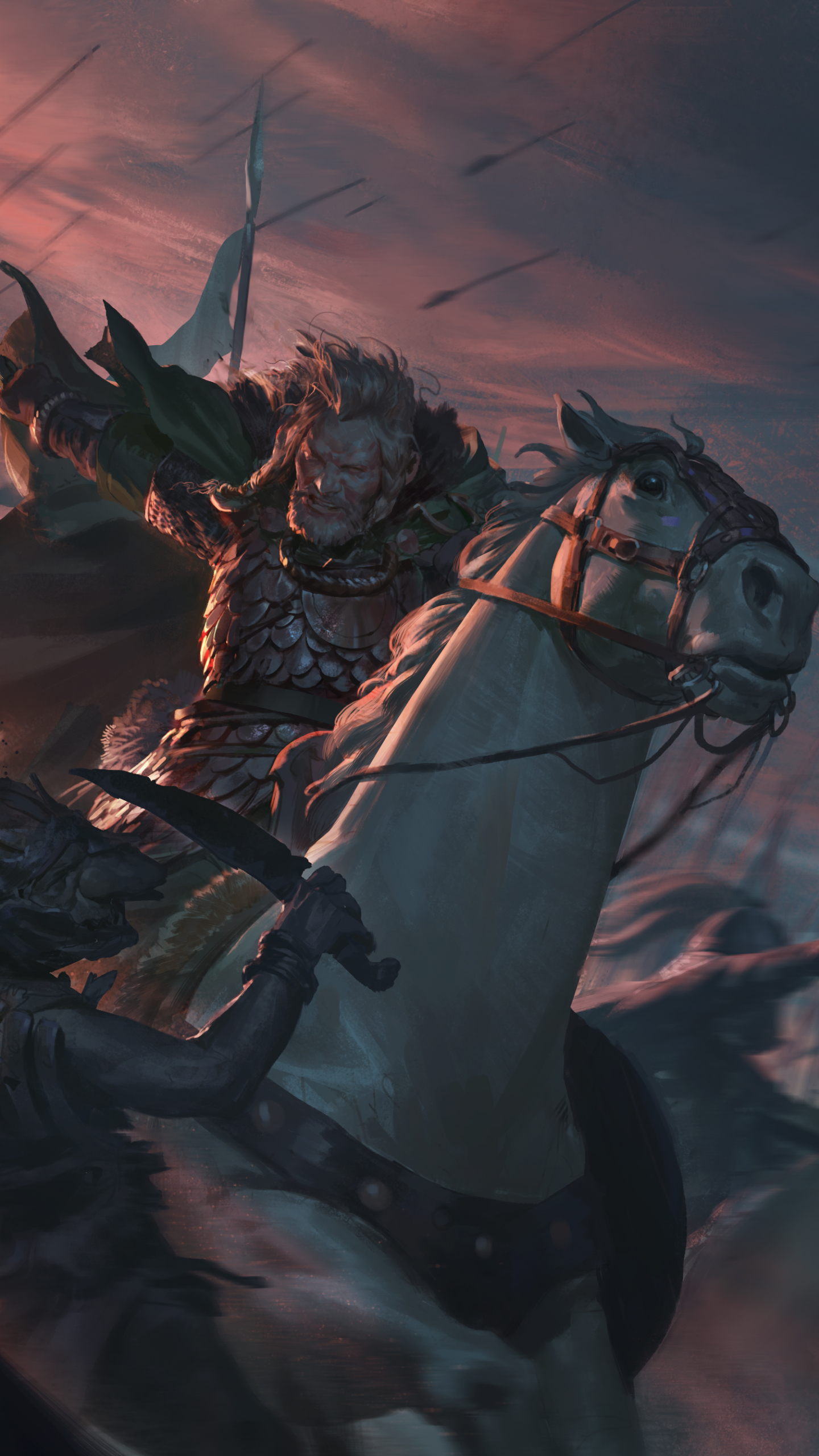 Descarga gratuita de fondo de pantalla para móvil de Fantasía, Guerrero, Batalla, Vikingo.