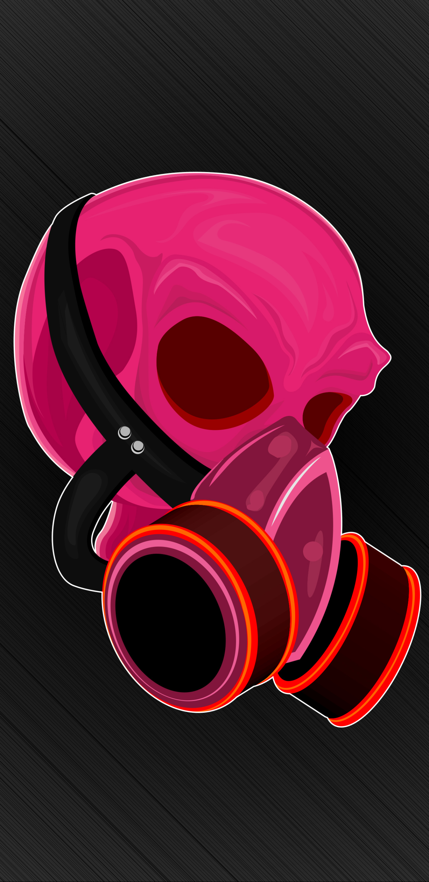 Download mobile wallpaper Dark, Gas Mask, Skull, Minimalist for free.