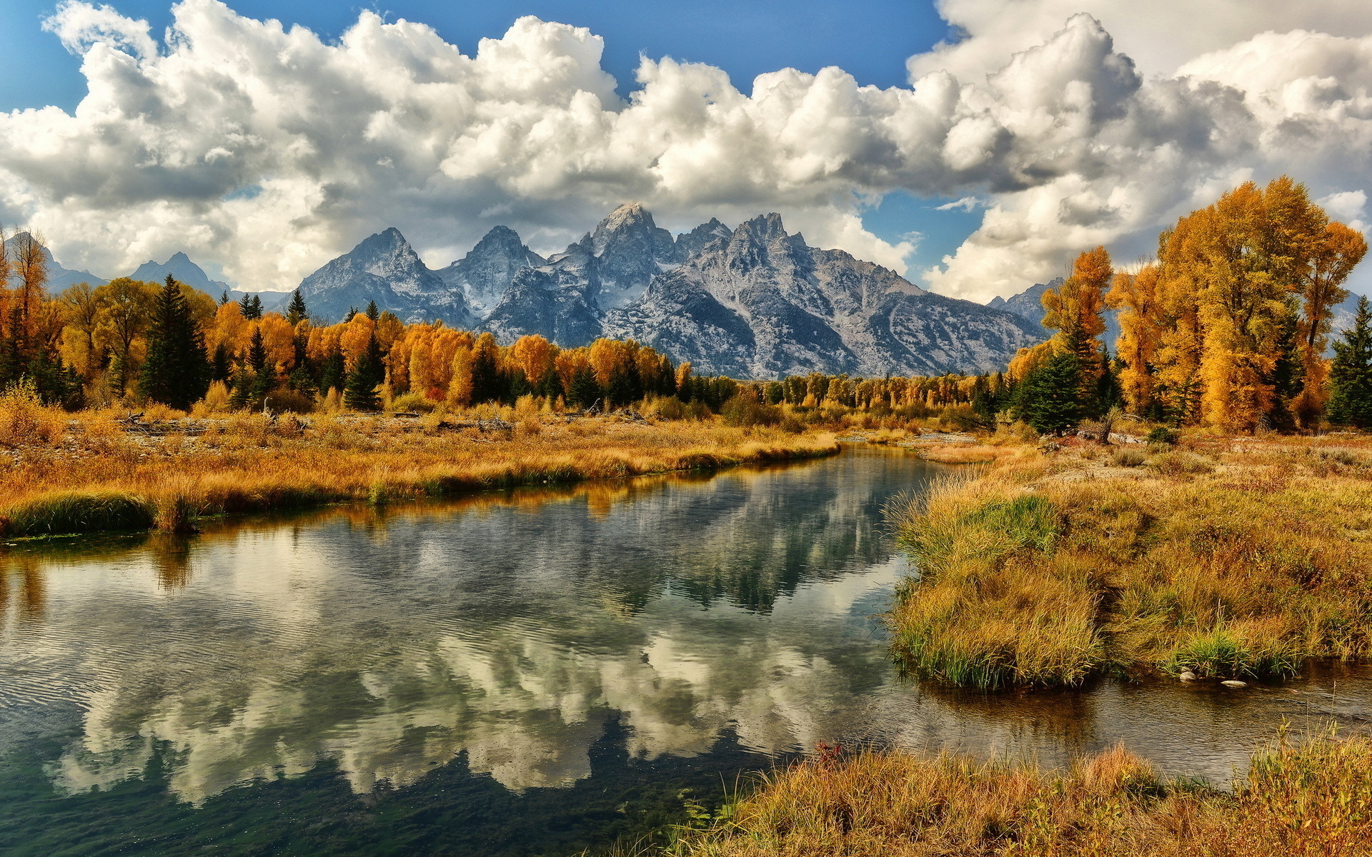Laden Sie das Natur, Herbst, See, Wald, Fluss, Gebirge, Wolke, Strom, Jahreszeit, Himmel, Erde/natur, Spiegelung-Bild kostenlos auf Ihren PC-Desktop herunter