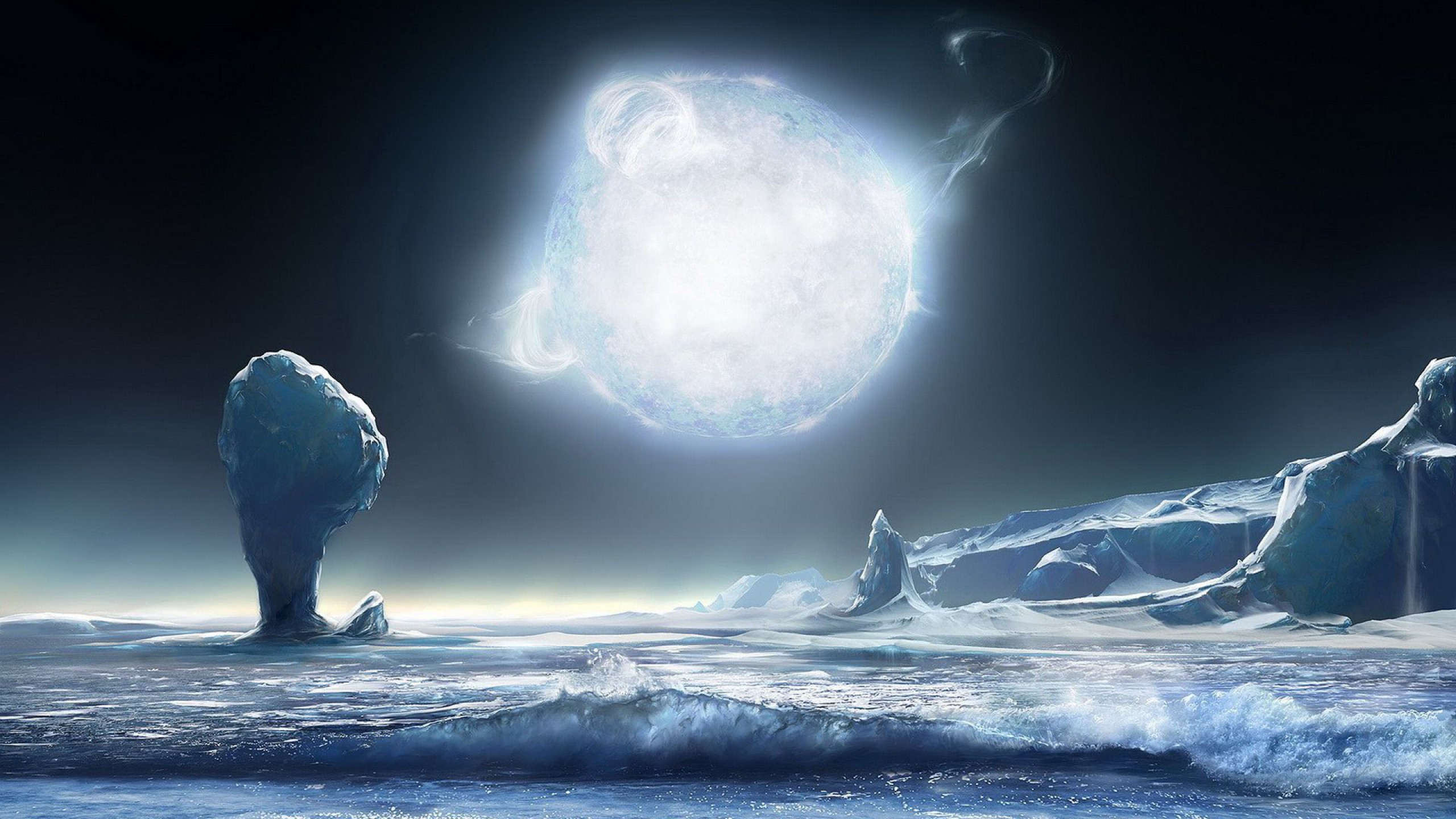 647010 descargar imagen ciencia ficción, sol, frozen: el reino del hielo, hielo, paisaje, espacio: fondos de pantalla y protectores de pantalla gratis