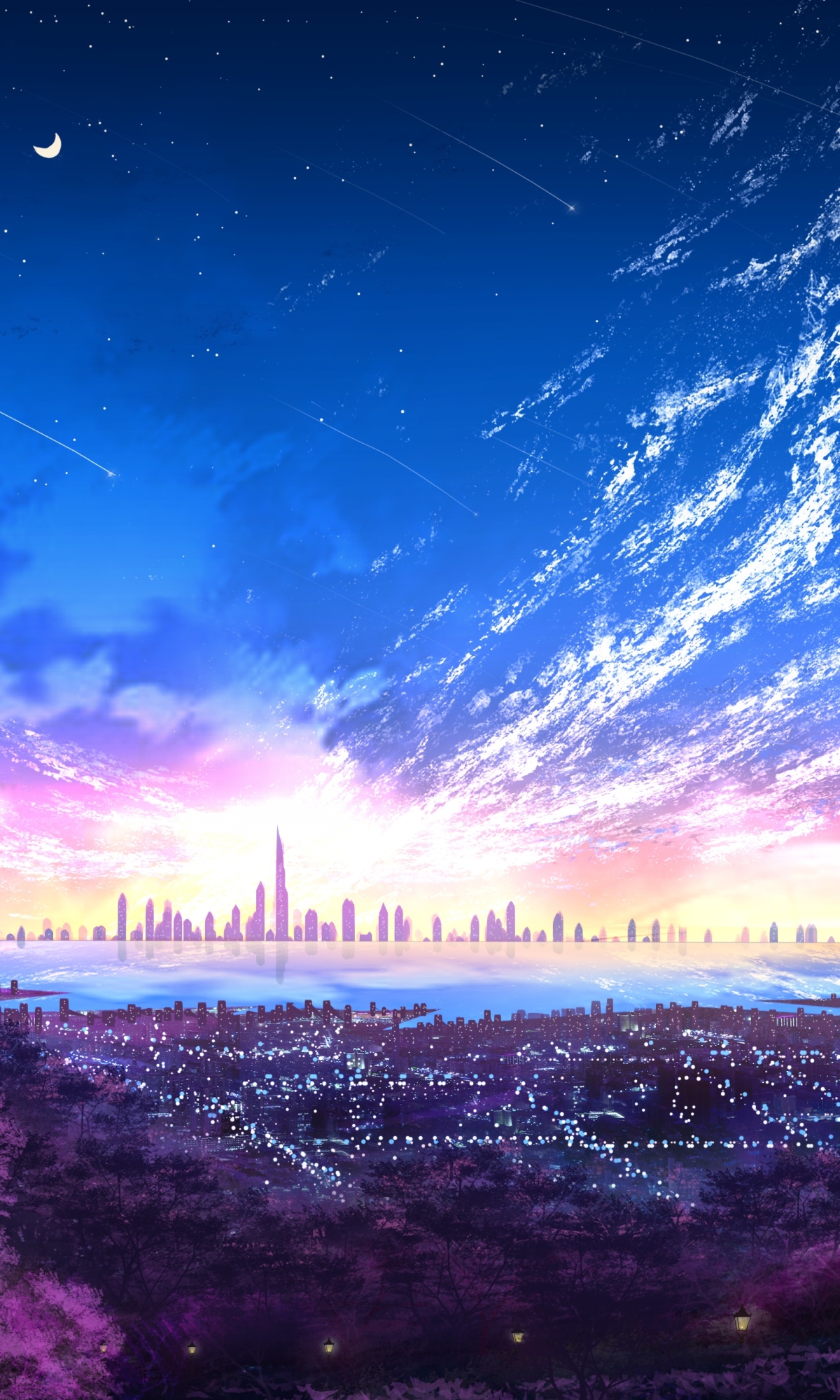 Download mobile wallpaper Anime, City for free.