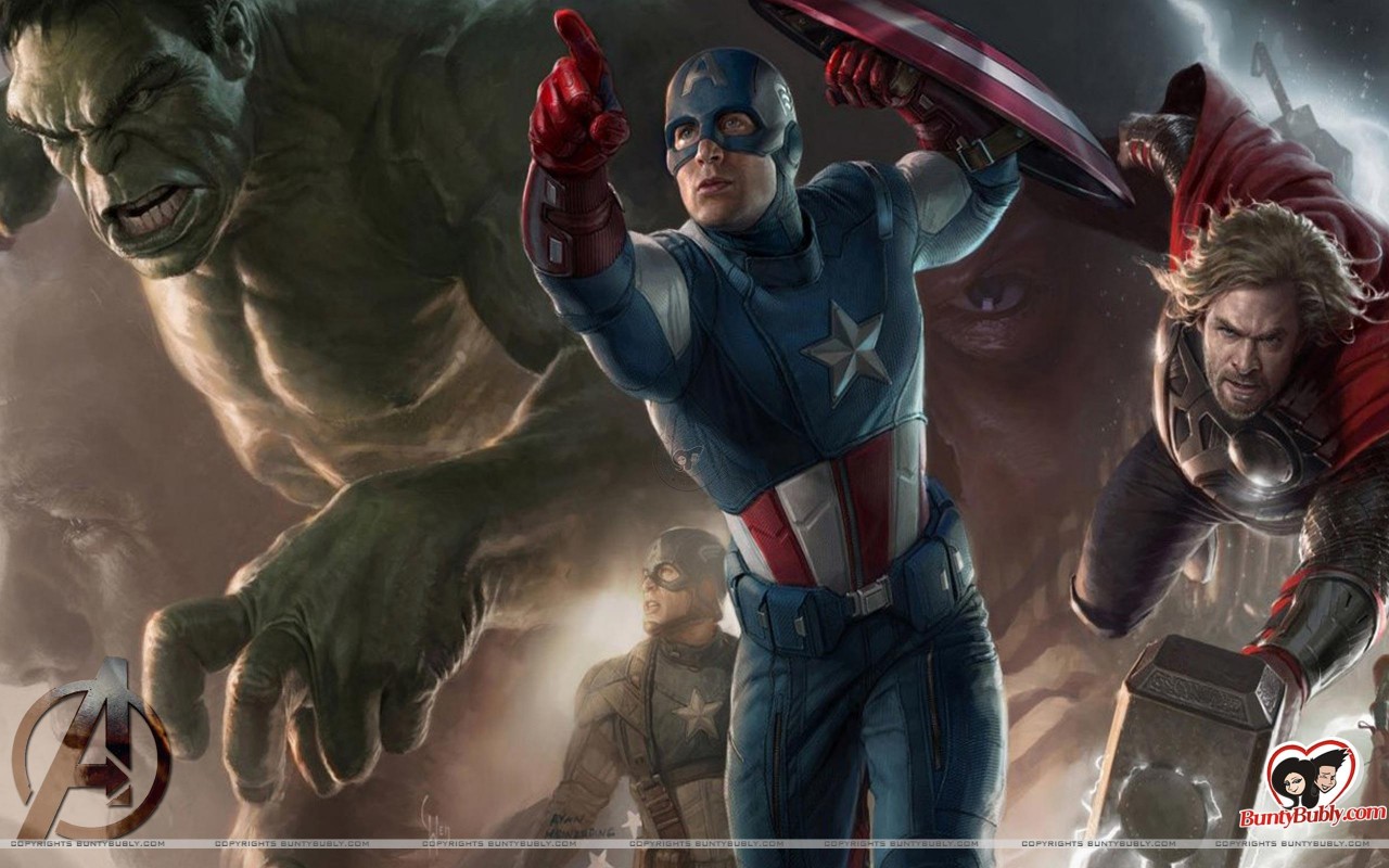 Download mobile wallpaper Hulk, Captain America, Movie, Thor, The Avengers for free.