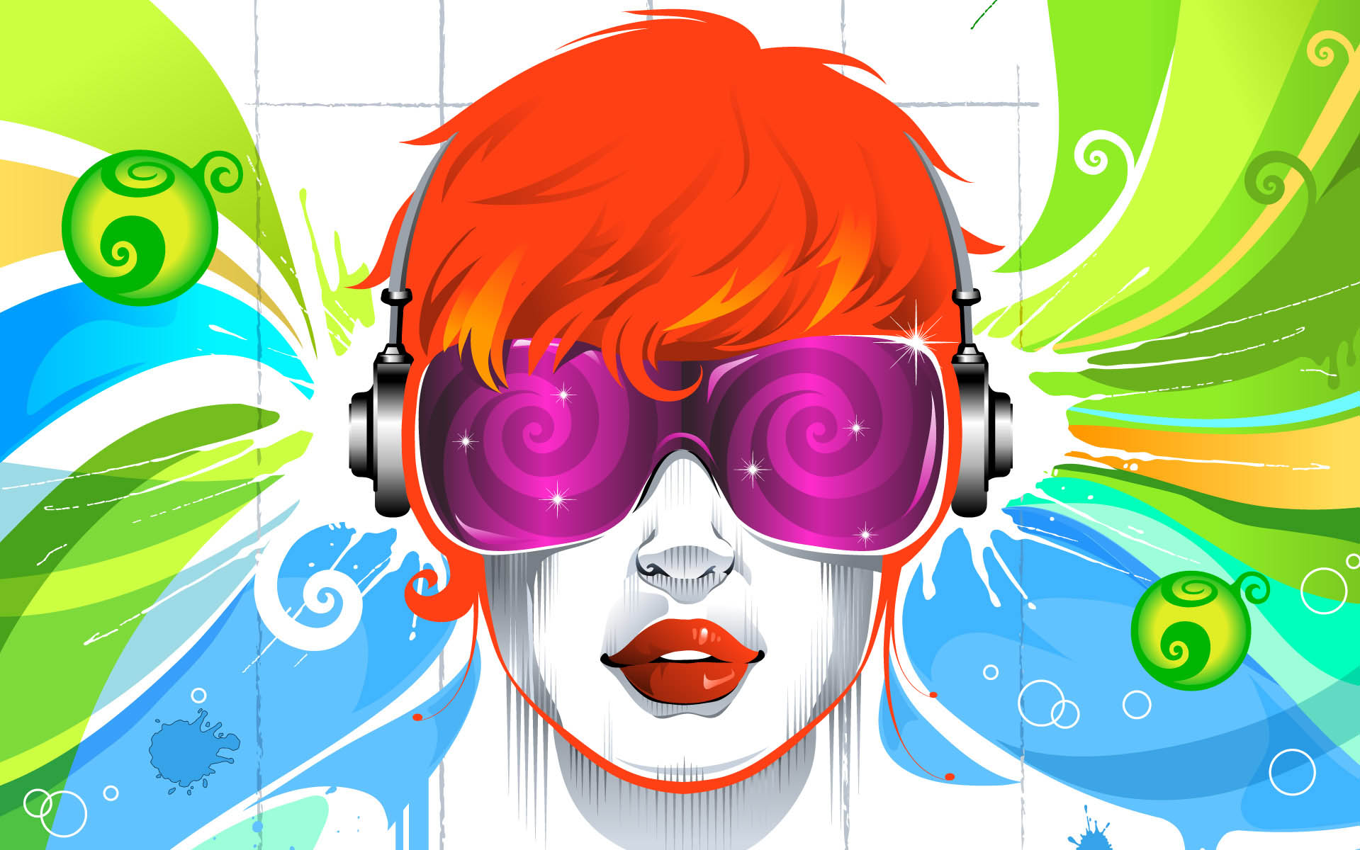Download mobile wallpaper Headphones, Vector, Colors, Colorful, Artistic, Psychedelic for free.