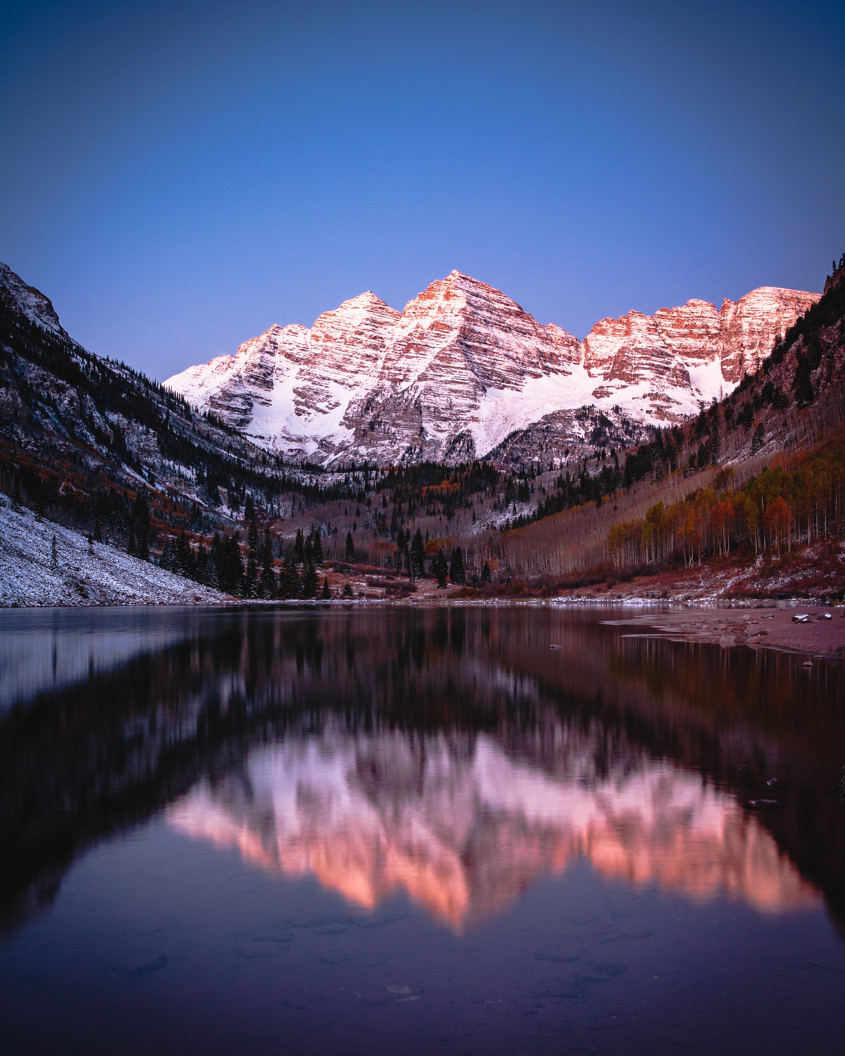 Laden Sie das Berg, See, Schneebedeckt, Snowbound, Natur, Reflexion-Bild kostenlos auf Ihren PC-Desktop herunter