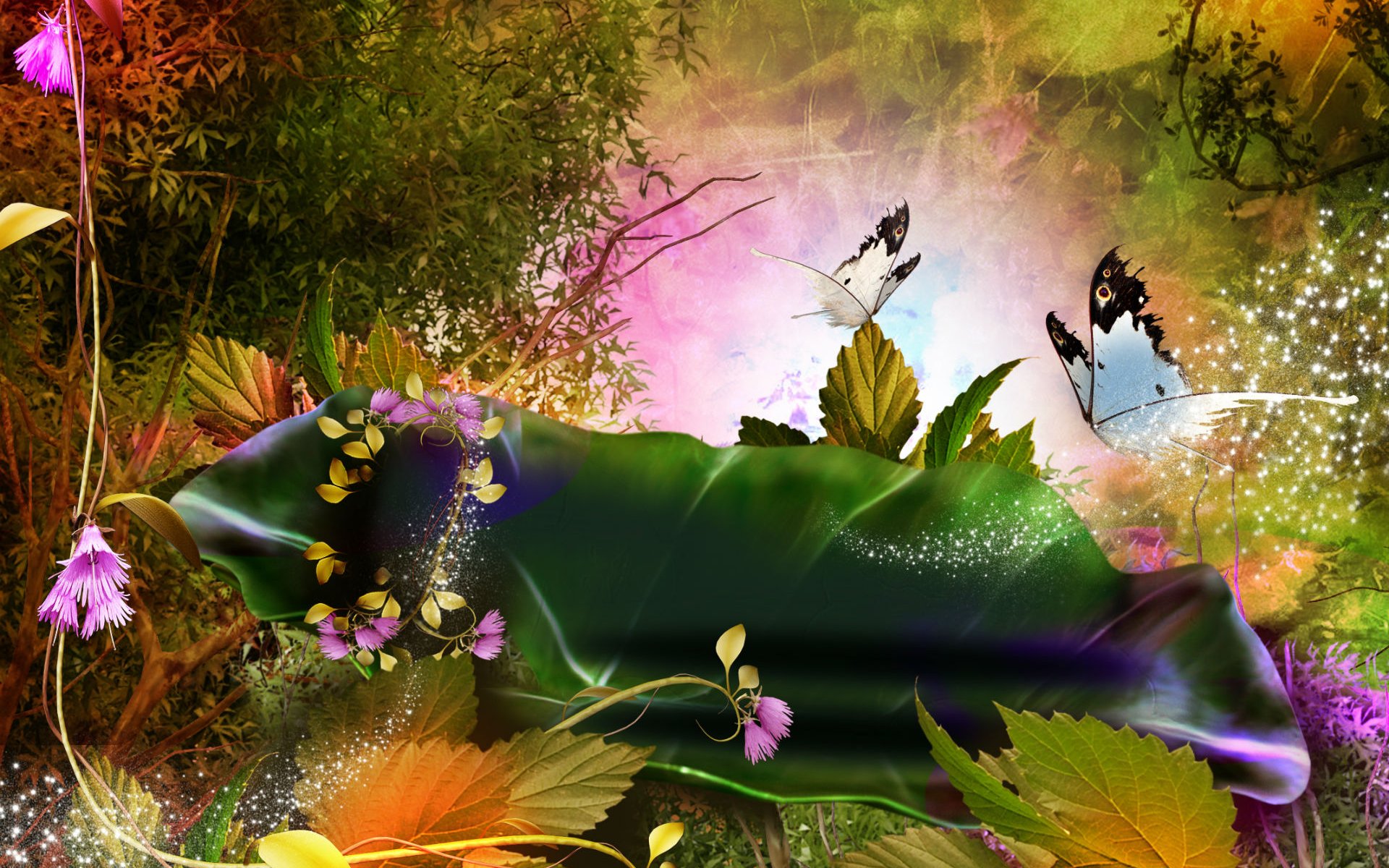 PCデスクトップに蝶, 木, 葉, 花, 春, 芸術的画像を無料でダウンロード