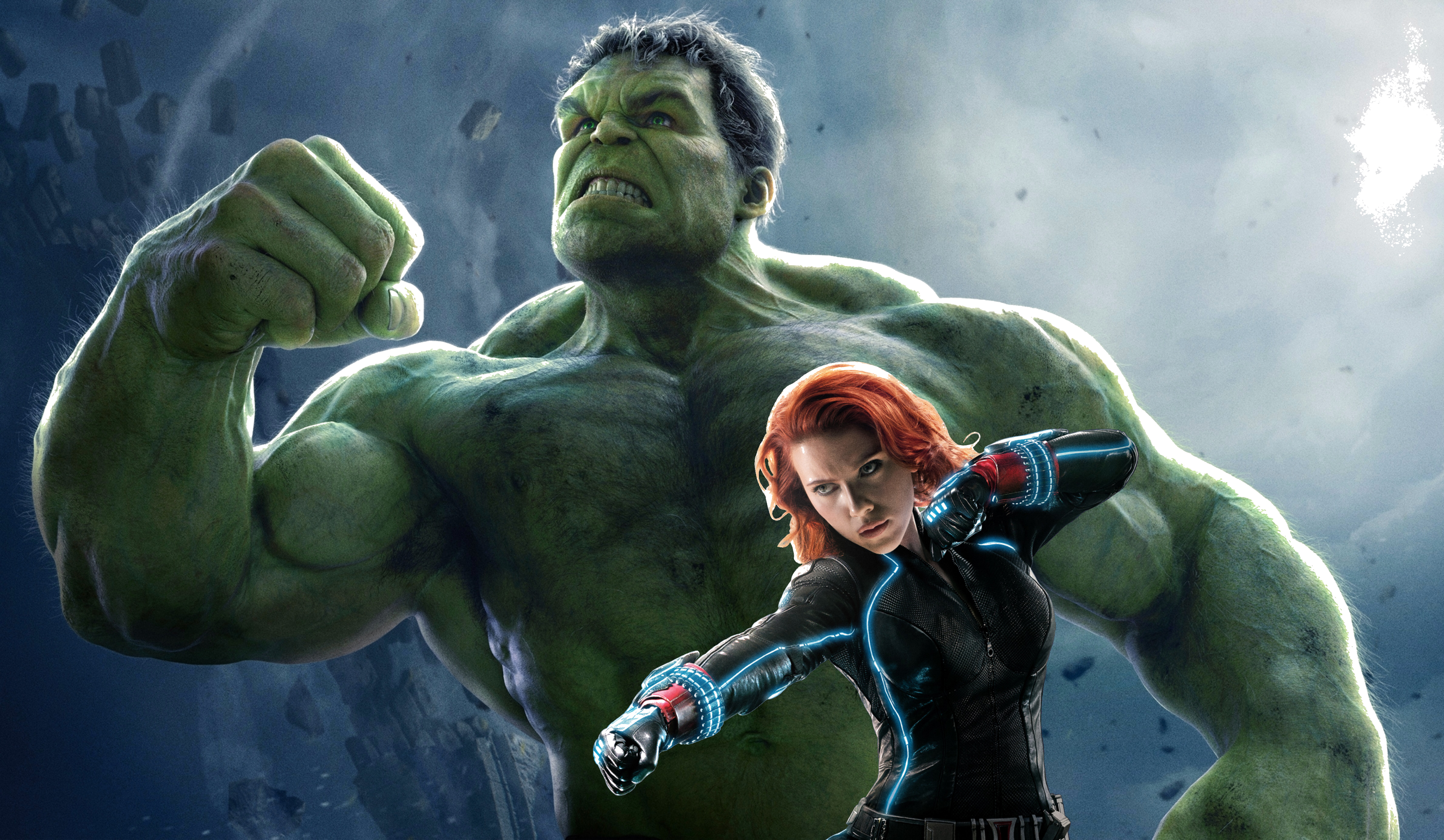 Download mobile wallpaper Hulk, Scarlett Johansson, Movie, Black Widow, Natasha Romanoff, Avengers: Age Of Ultron for free.