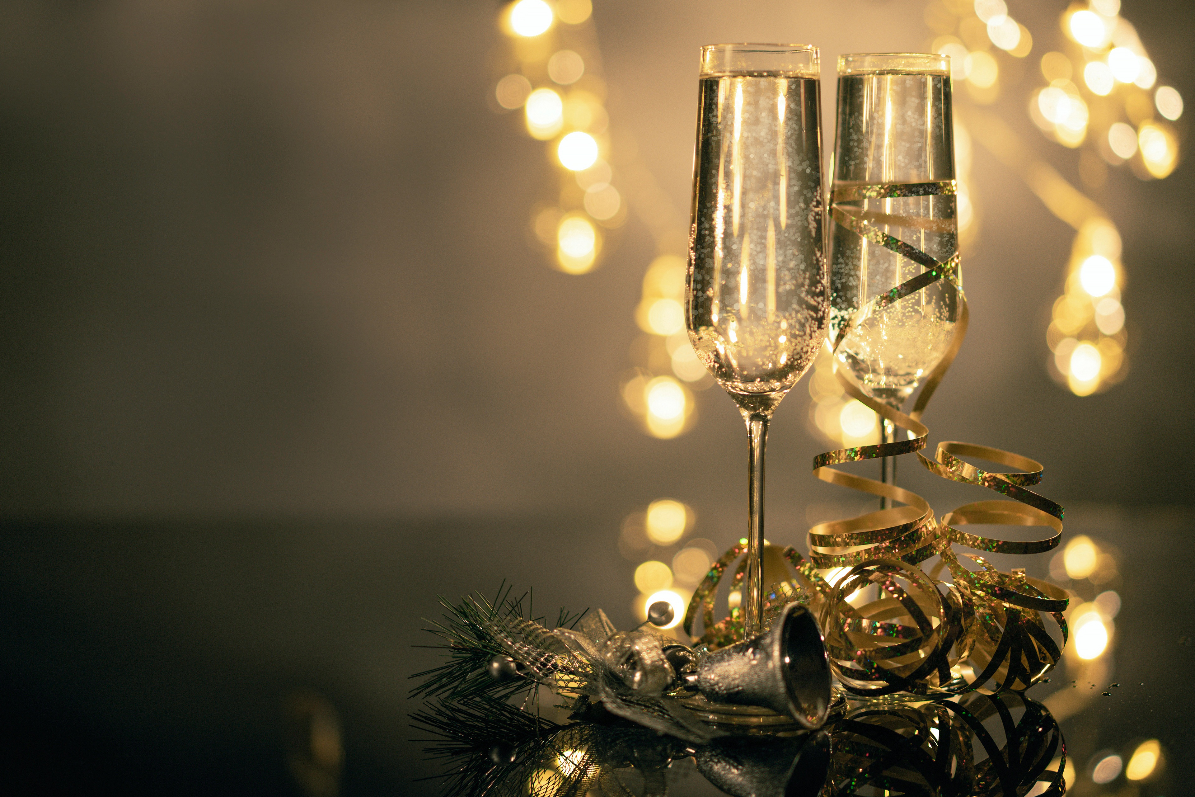 Скачать обои бесплатно Еда, Вино, Рождество, Стекло, Шампанское картинка на рабочий стол ПК