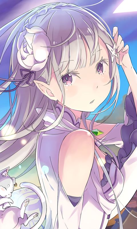 Baixar papel de parede para celular de Anime, Emília (Re:zero), Re:zero Começando A Vida Em Outro Mundo, Pacote (Re:zero) gratuito.