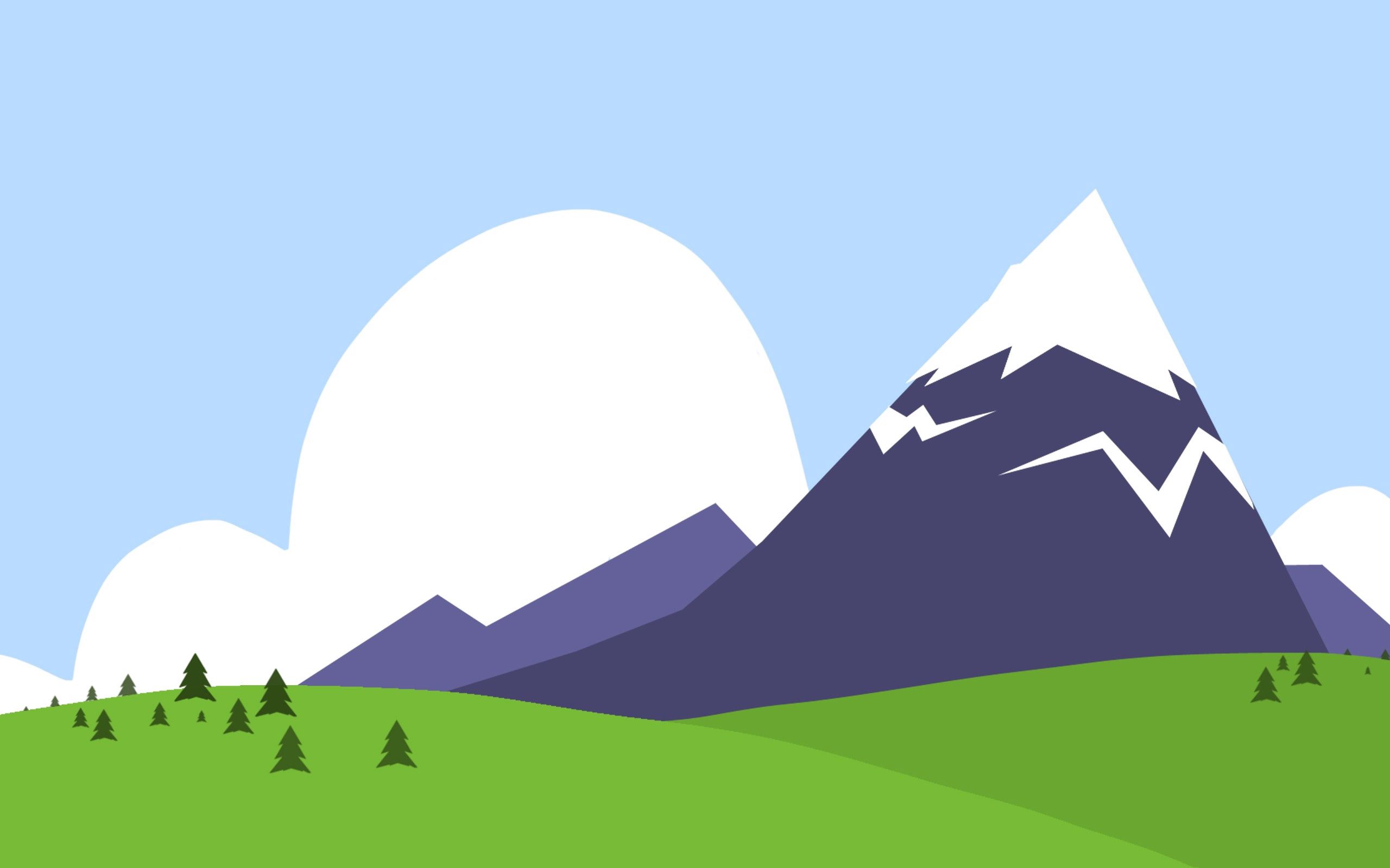 Free download wallpaper Paints, Nature, Mountains, Vector on your PC desktop
