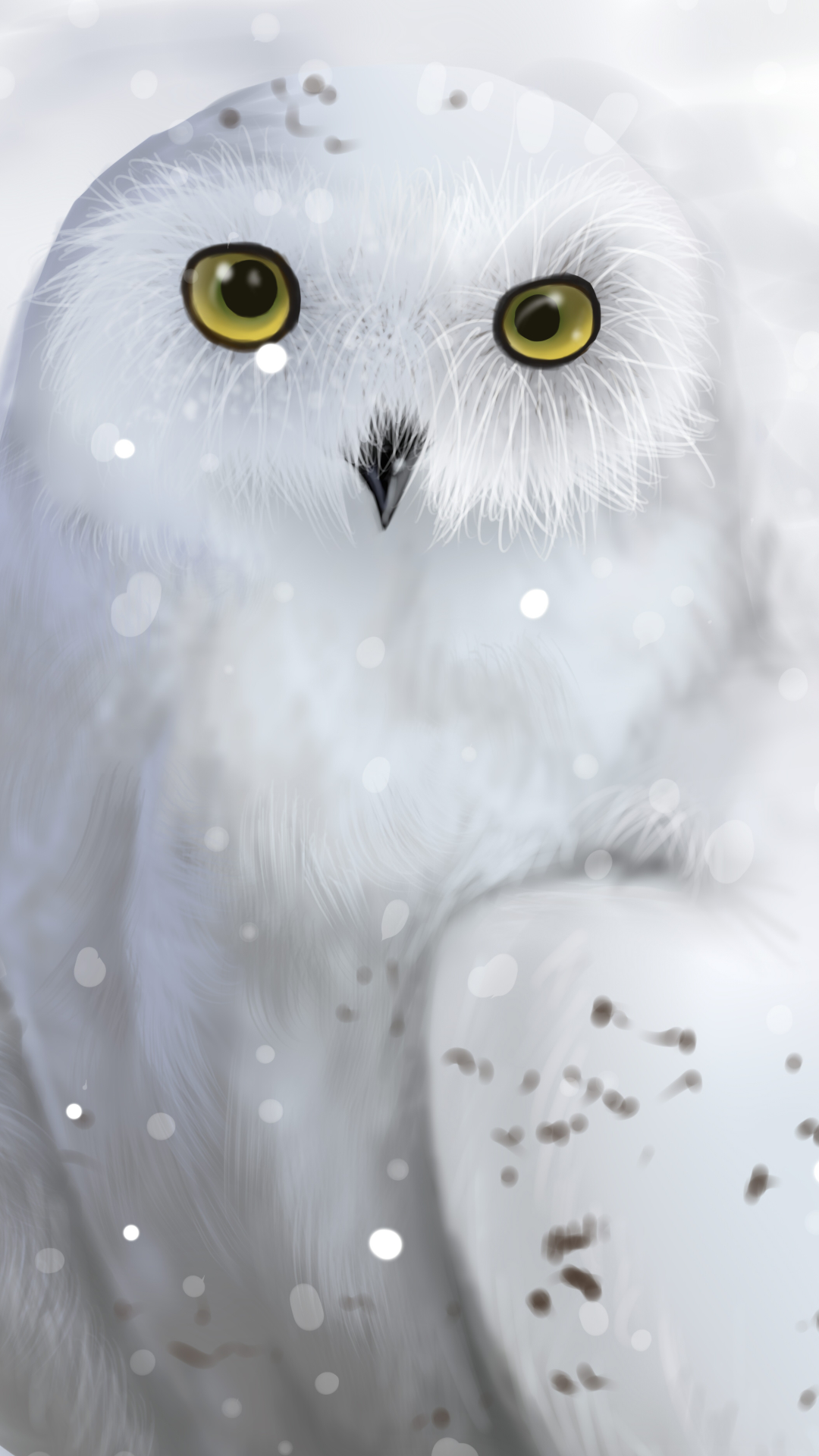 Download mobile wallpaper Birds, Owl, Bird, Animal, Painting, Snowy Owl for free.