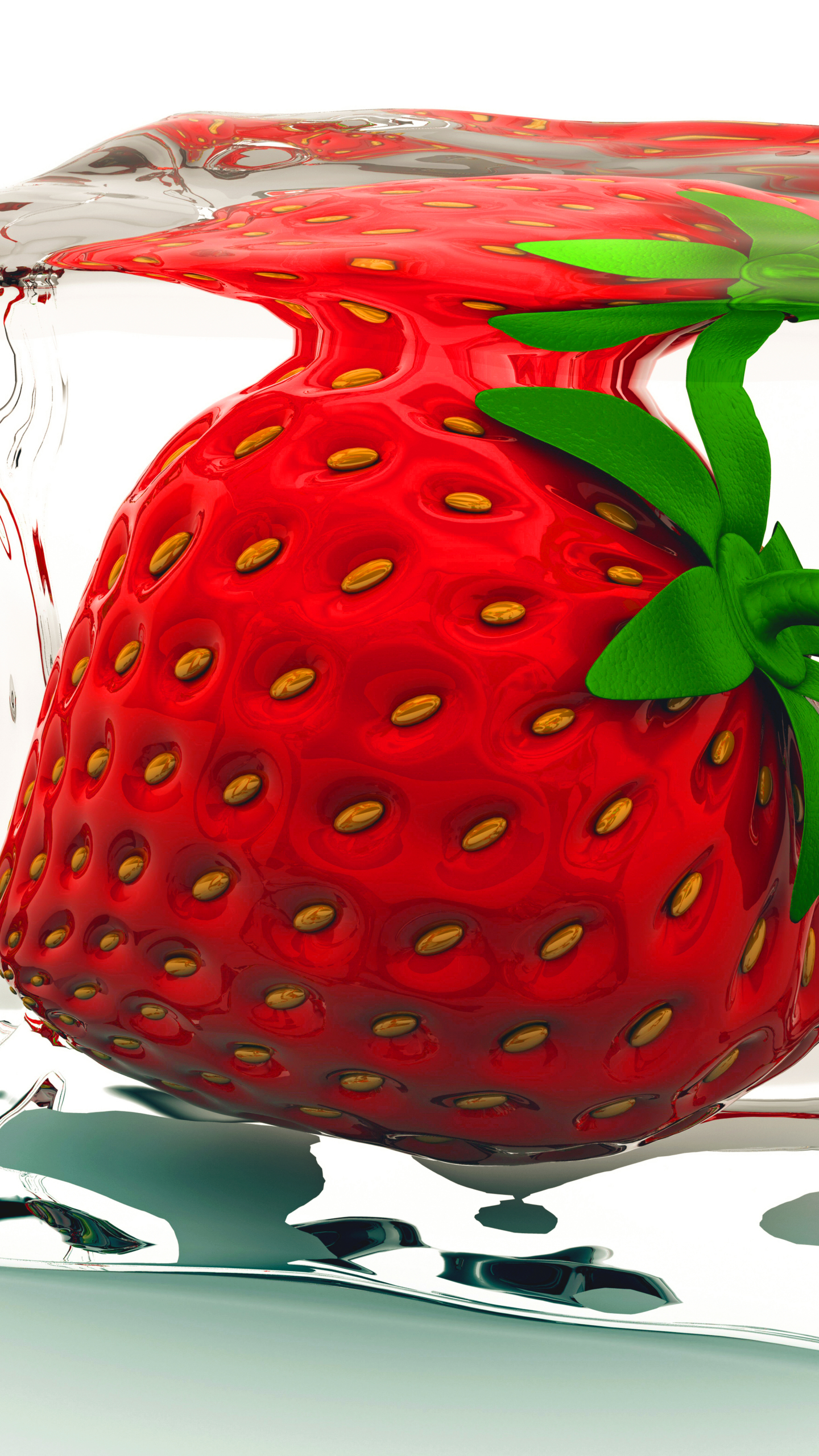 Laden Sie das Obst, Erdbeere, Frucht, Nahrungsmittel, Früchte, Eiswürfel-Bild kostenlos auf Ihren PC-Desktop herunter