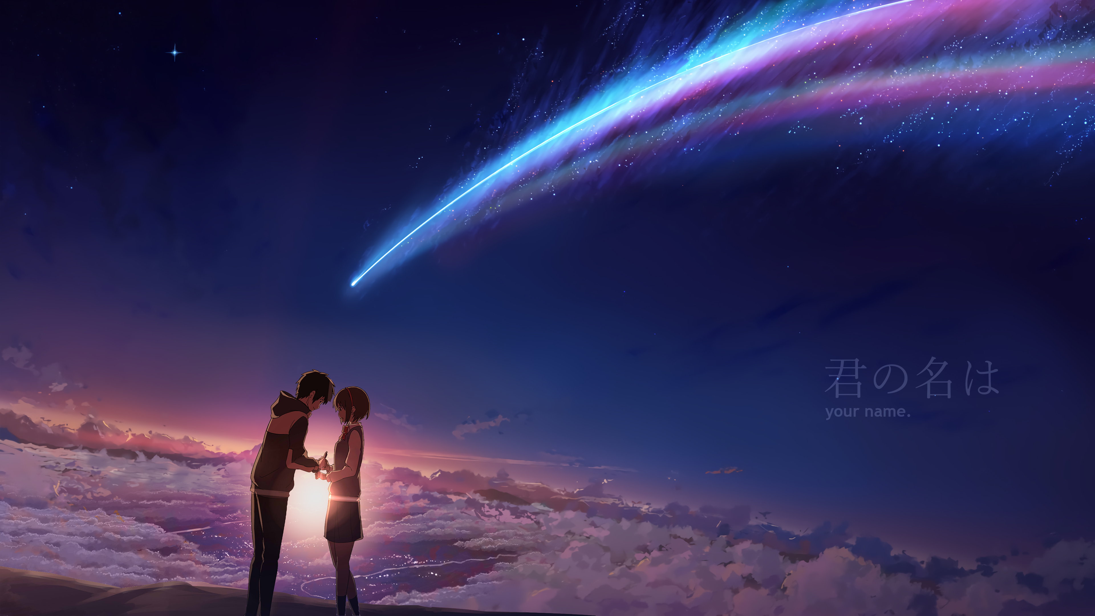 777848 Bild herunterladen animes, your name gestern heute und für immer, wolke, komet, kimi no na wa, mitsuha miyamizu, szene, himmel, taki tachibana - Hintergrundbilder und Bildschirmschoner kostenlos