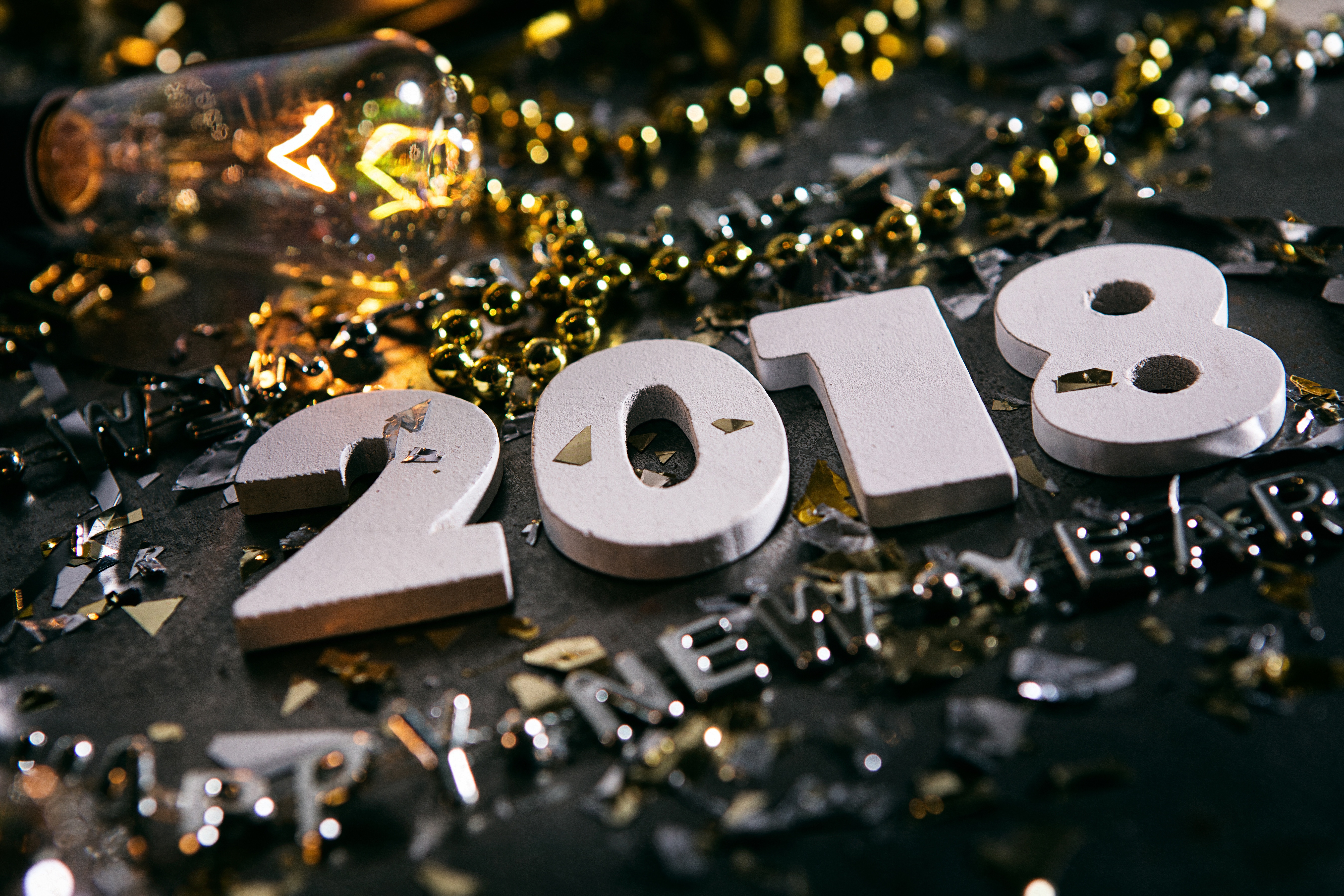 無料モバイル壁紙新年, ホリデー, 2018年新年をダウンロードします。