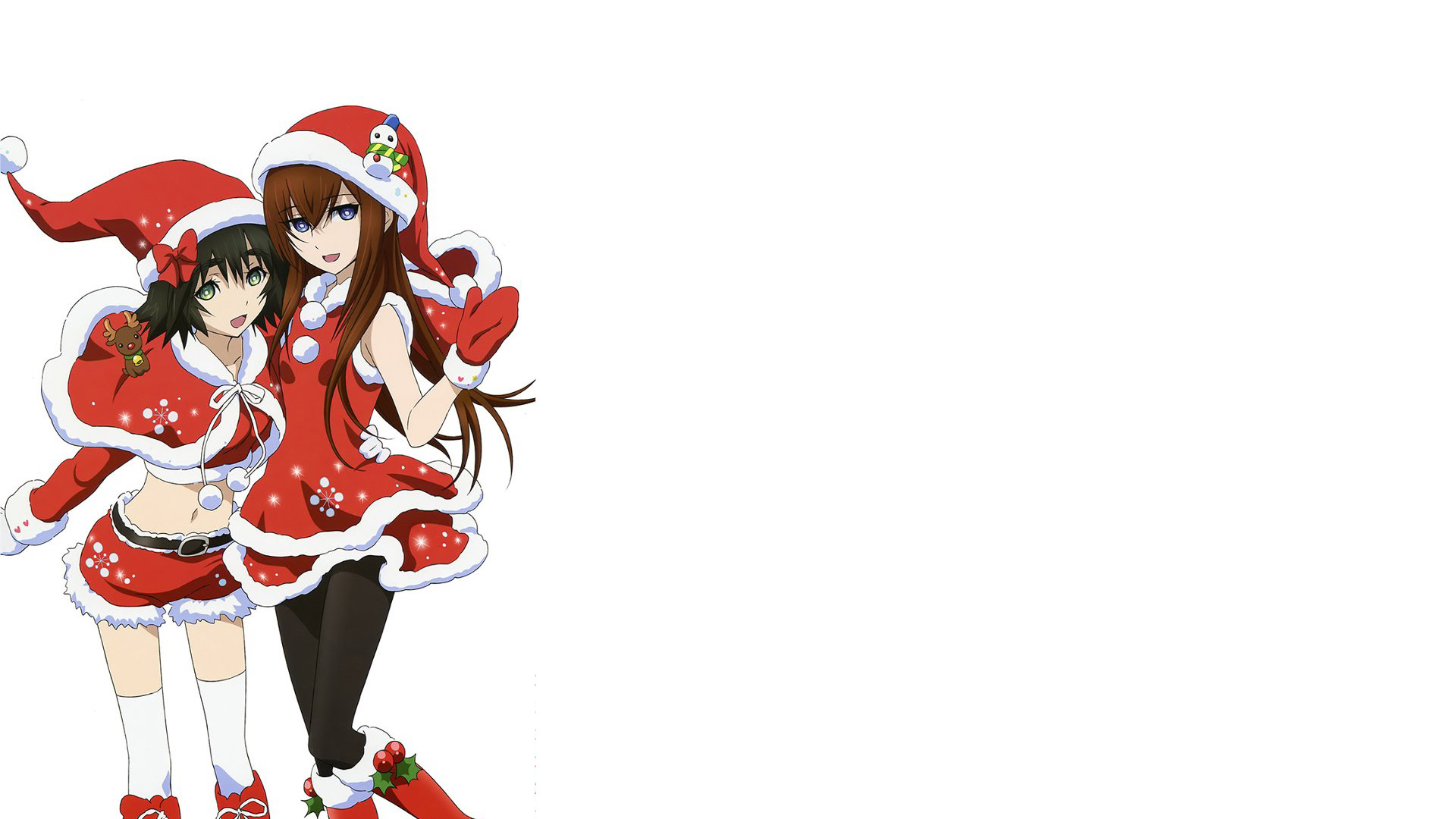 Descarga gratis la imagen Navidad, Animado, Steins Gate, Kurisu Makise, Mayuri Shiina en el escritorio de tu PC