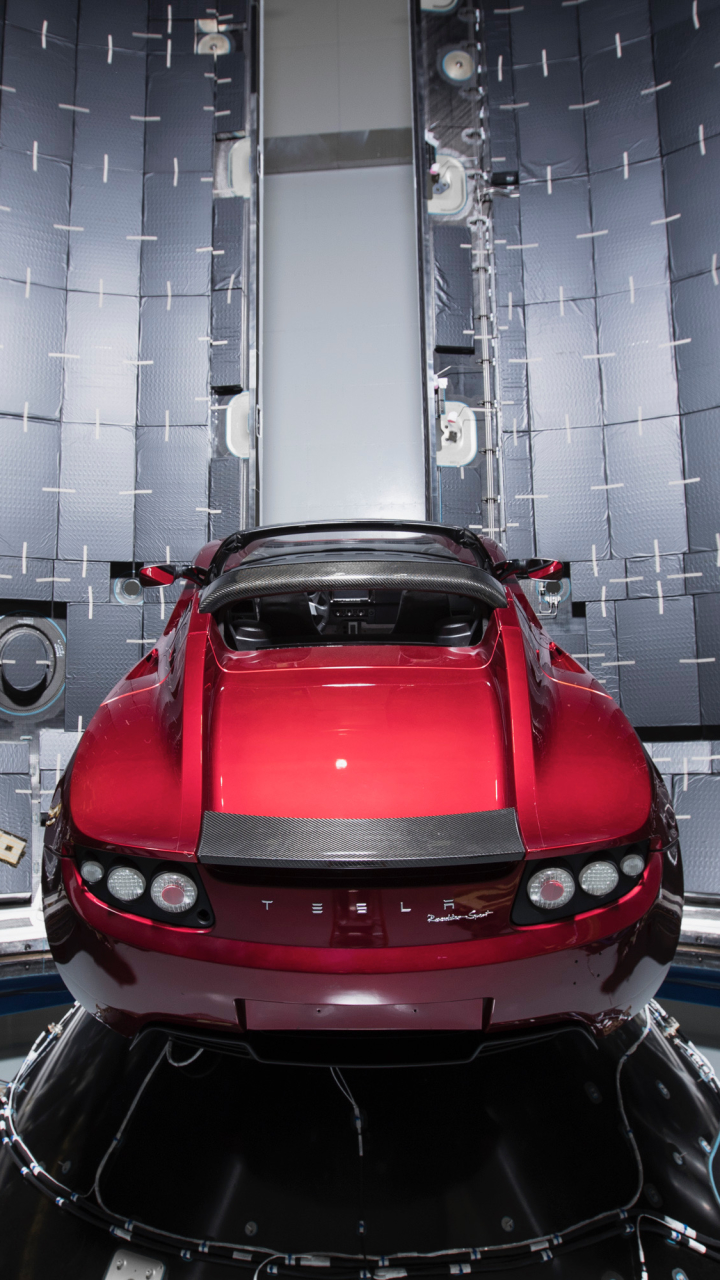 Download mobile wallpaper Tesla Motors, Vehicles, Tesla Roadster, Falcon Heavy for free.