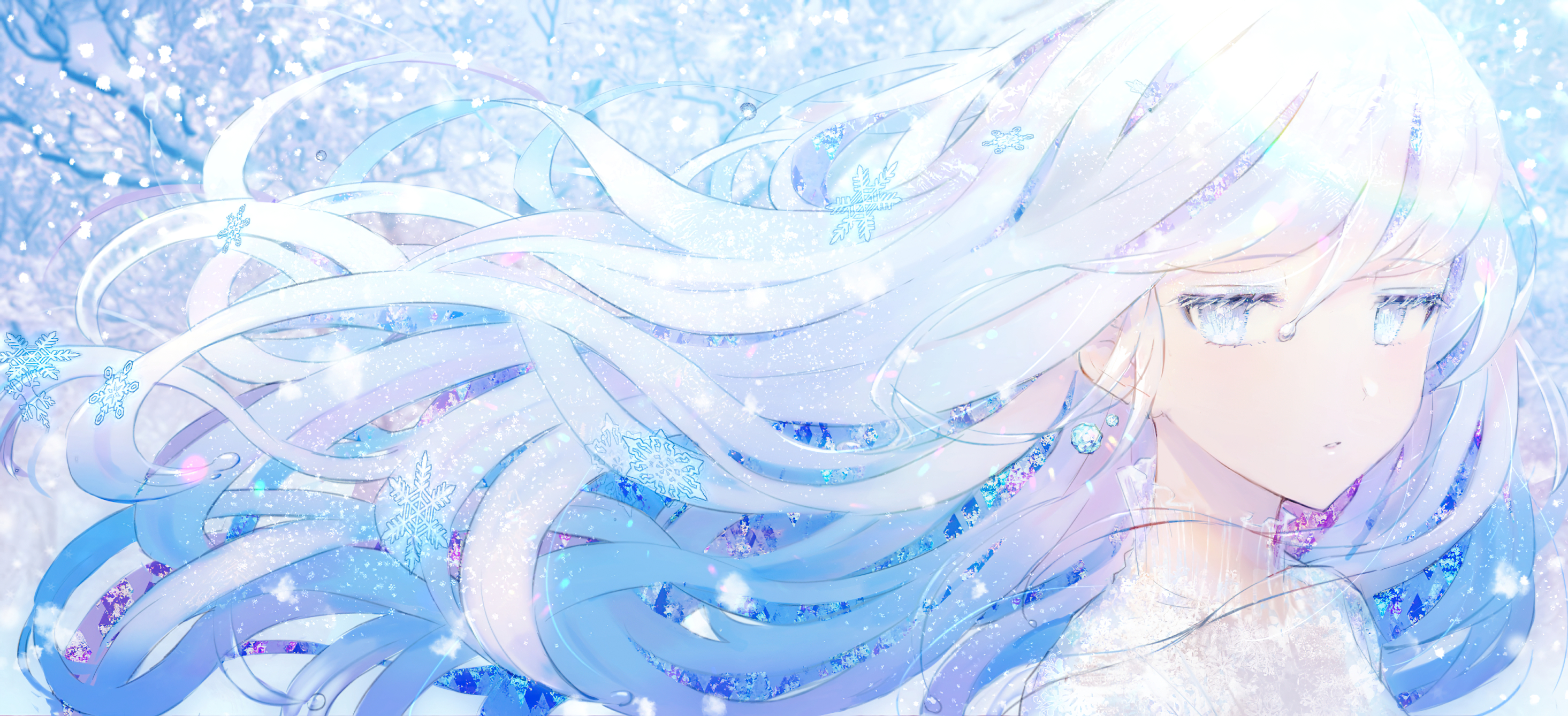 Download mobile wallpaper Anime, Snowflake, Original for free.