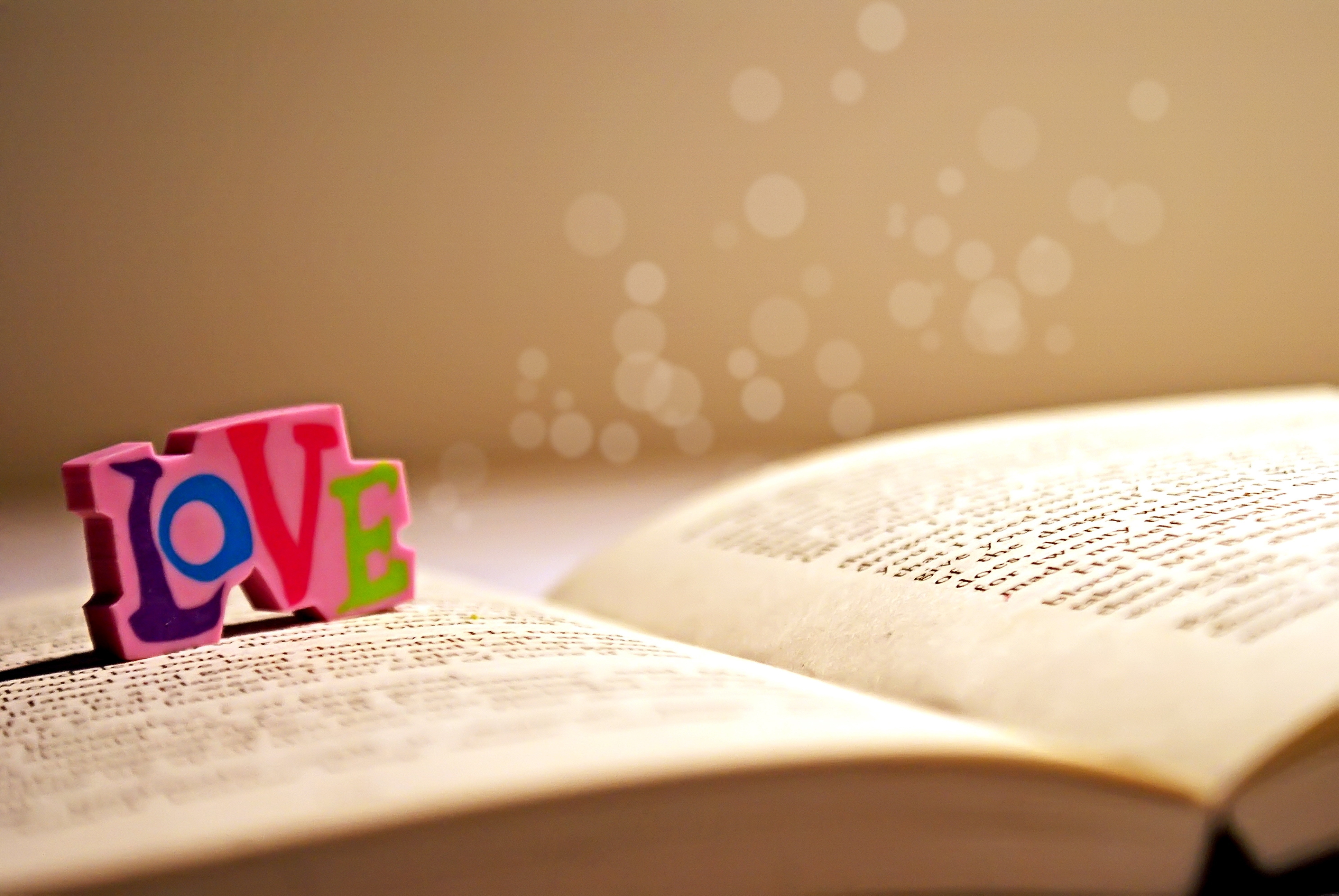 love, inscription, book, word, cubes