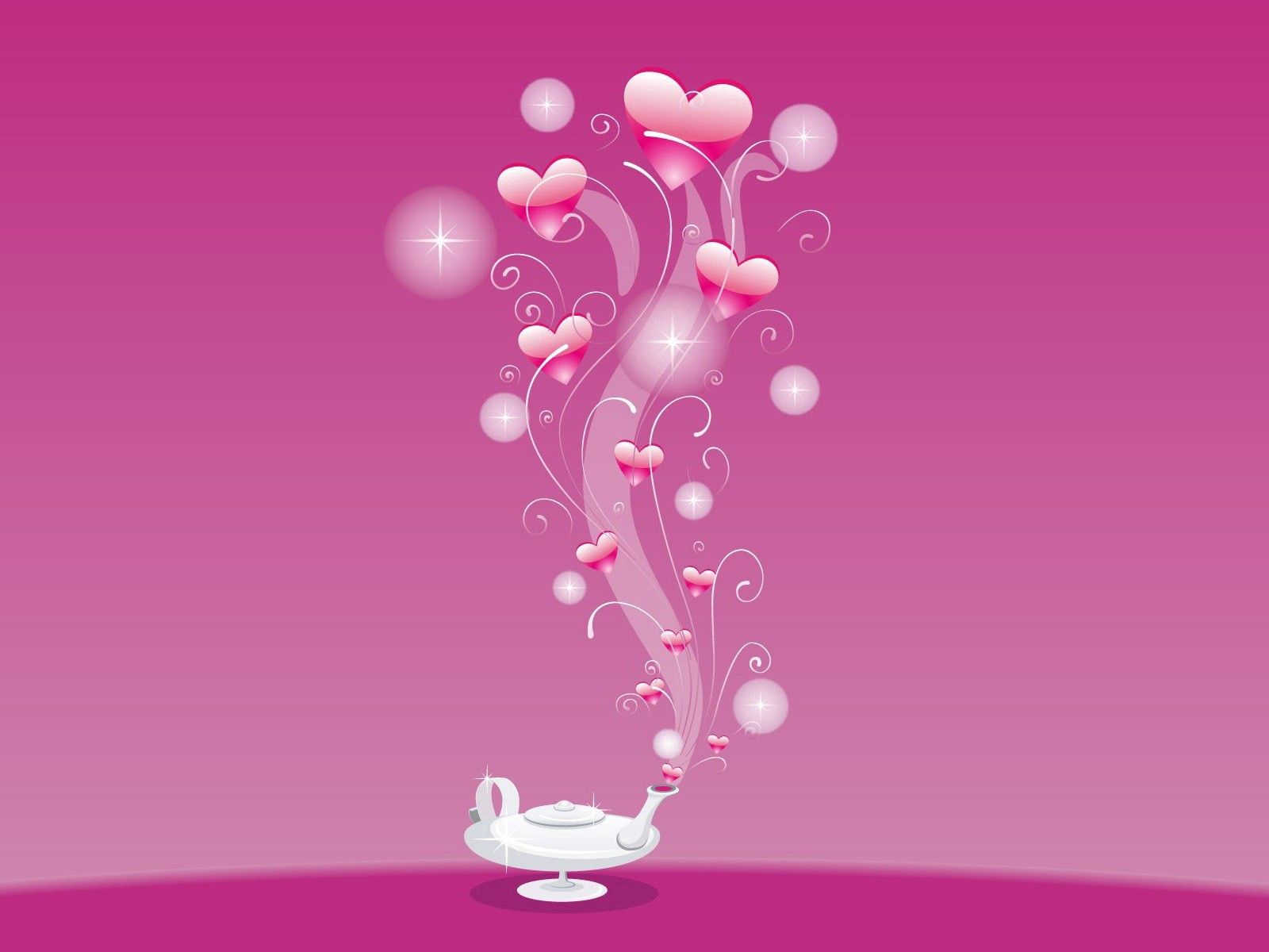 117366 скачать обои любовь, розовый, белый, сердце, чайник, воздух - заставки и картинки бесплатно