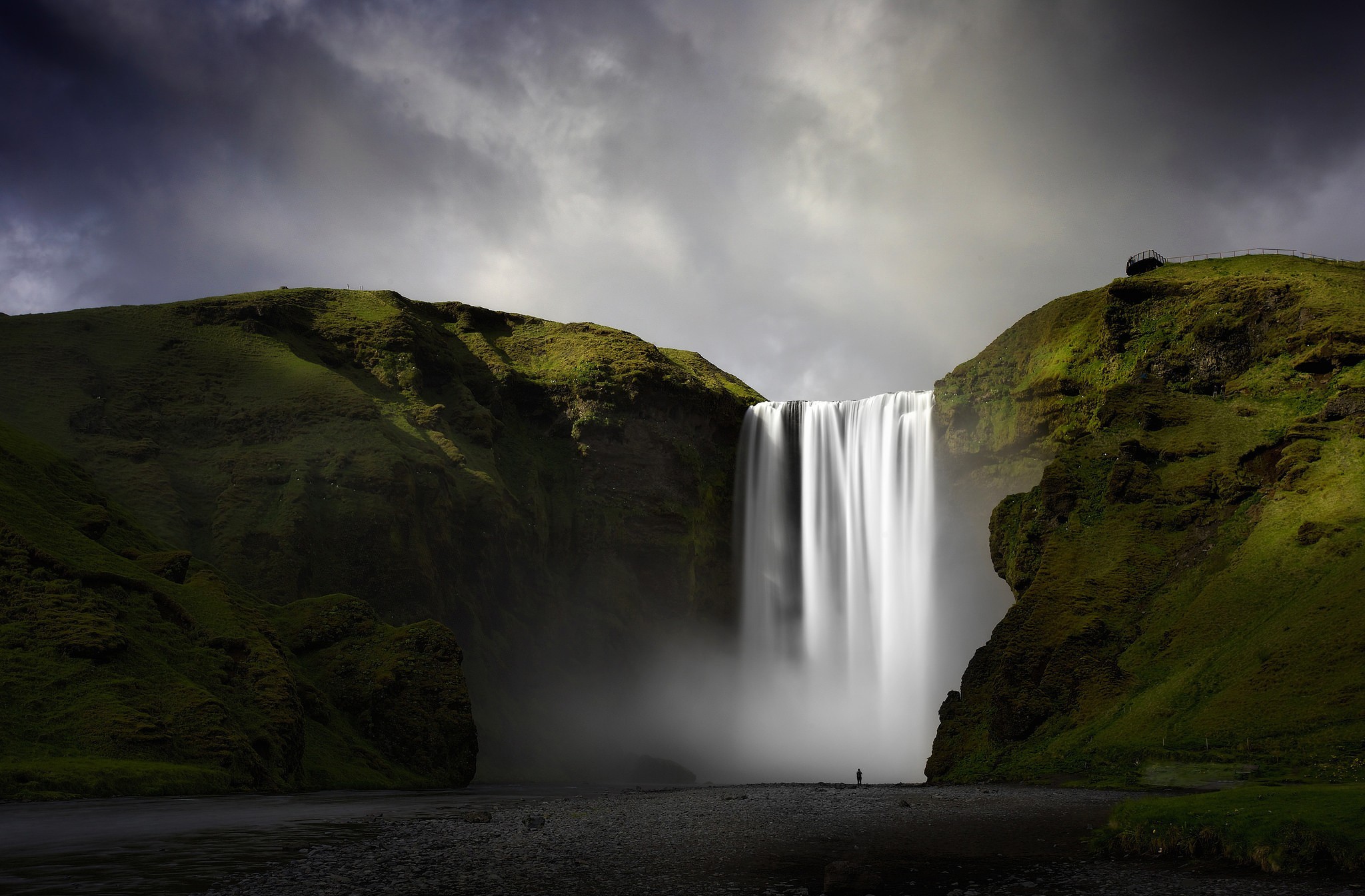 無料モバイル壁紙スコゥガフォス, アイスランド, 川, 滝, 地球をダウンロードします。