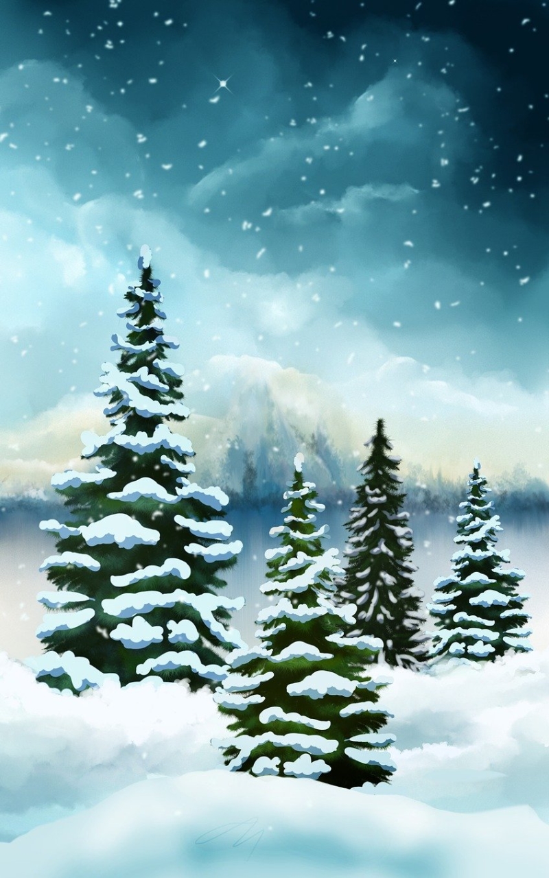 Download mobile wallpaper Winter, Snow, Artistic for free.