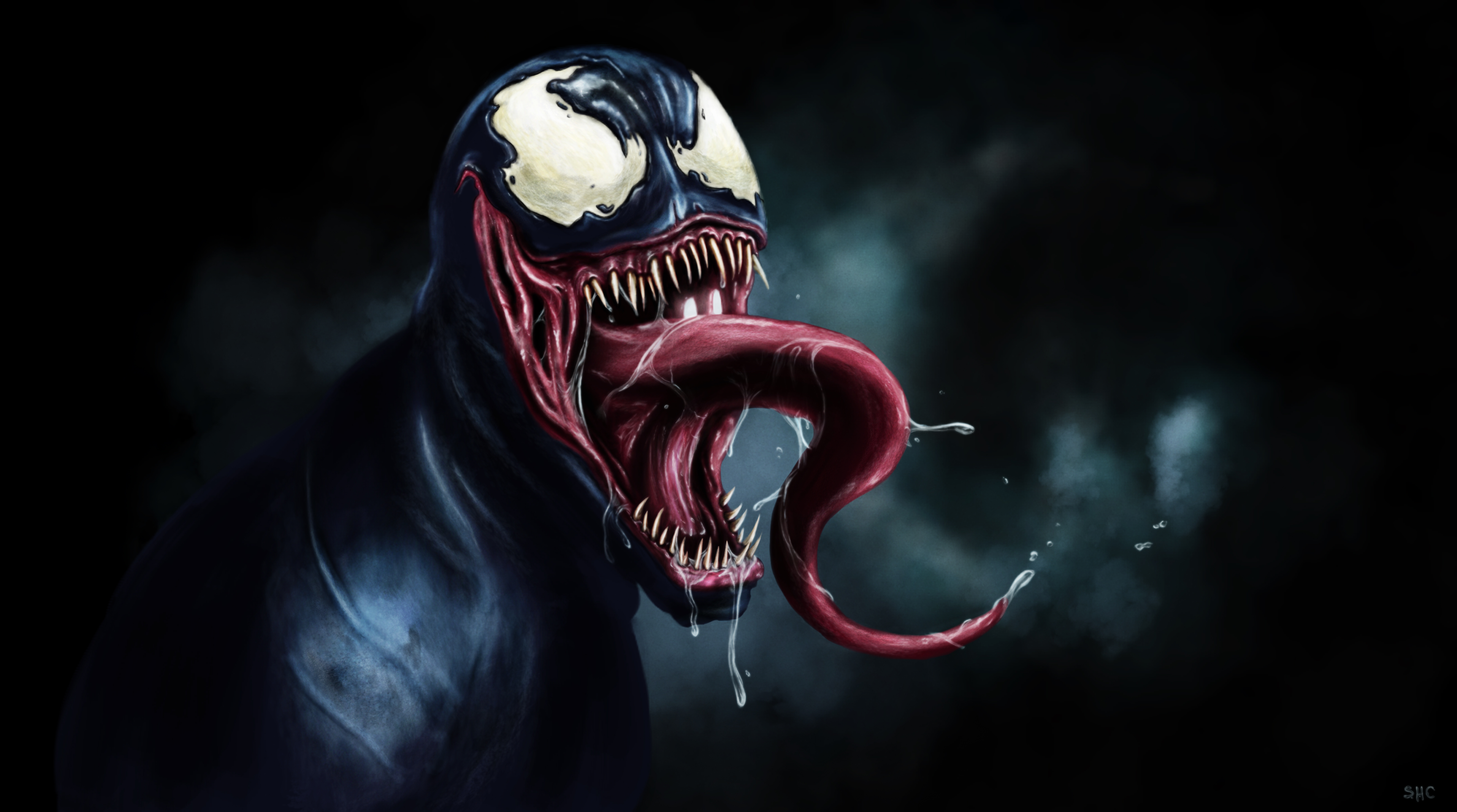 Free download wallpaper Dark, Creepy, Venom, Comics, Scary on your PC desktop
