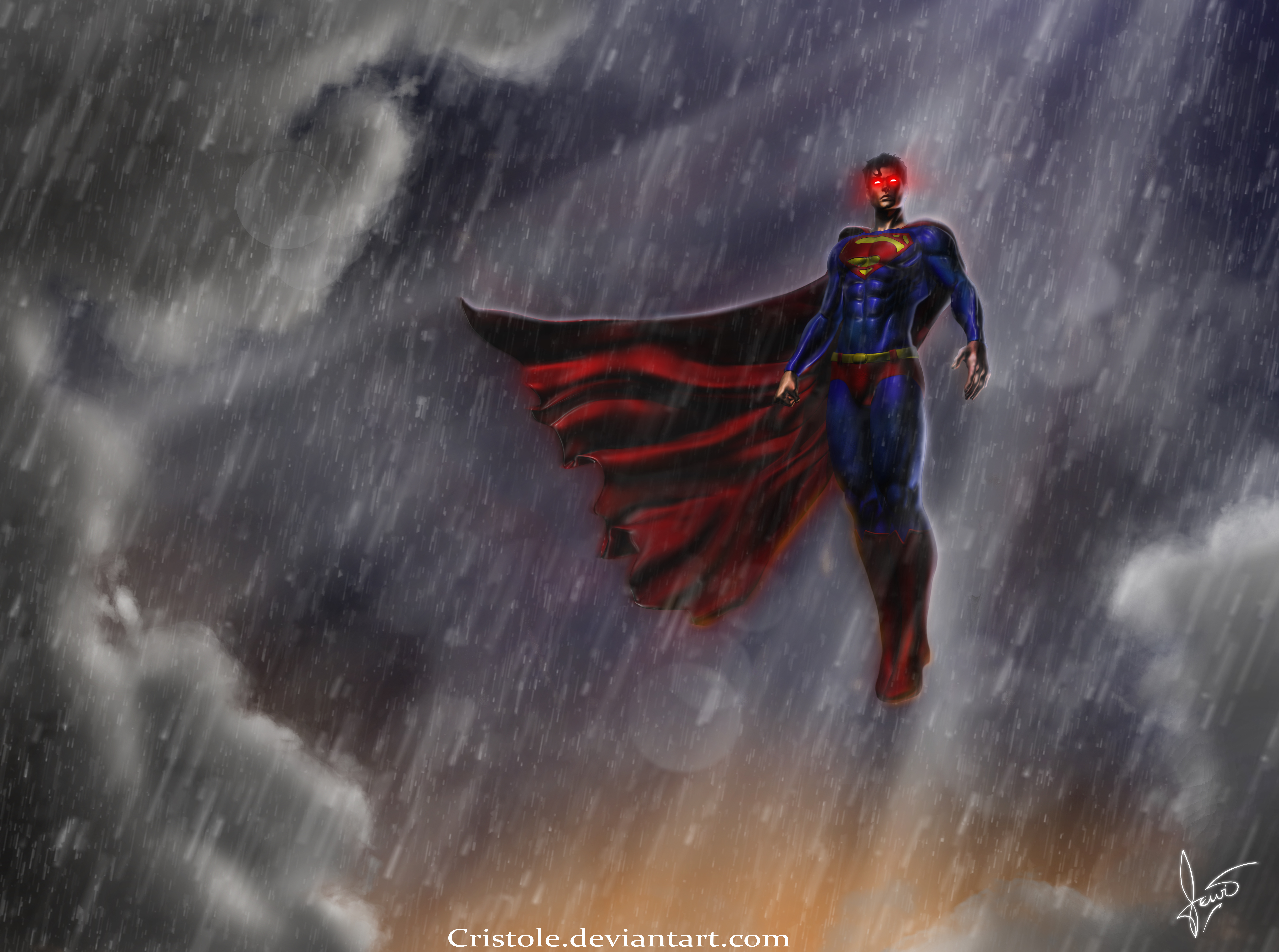 1525489 descargar fondo de pantalla logotipo de superman, historietas, superhombre, dc comics, lluvia, superhéroe: protectores de pantalla e imágenes gratis