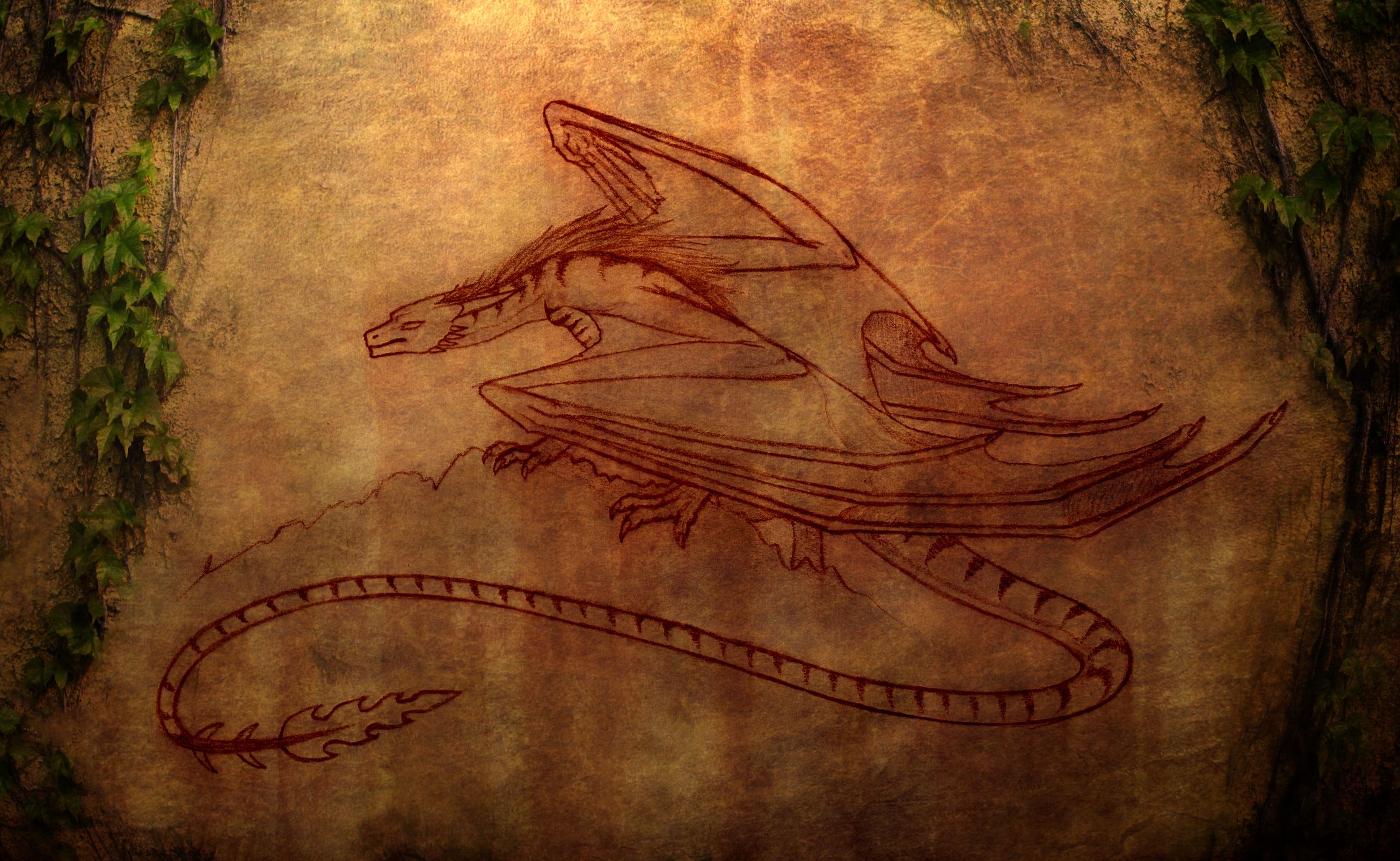 Free download wallpaper Fantasy, Dragon, Cave, Painting on your PC desktop