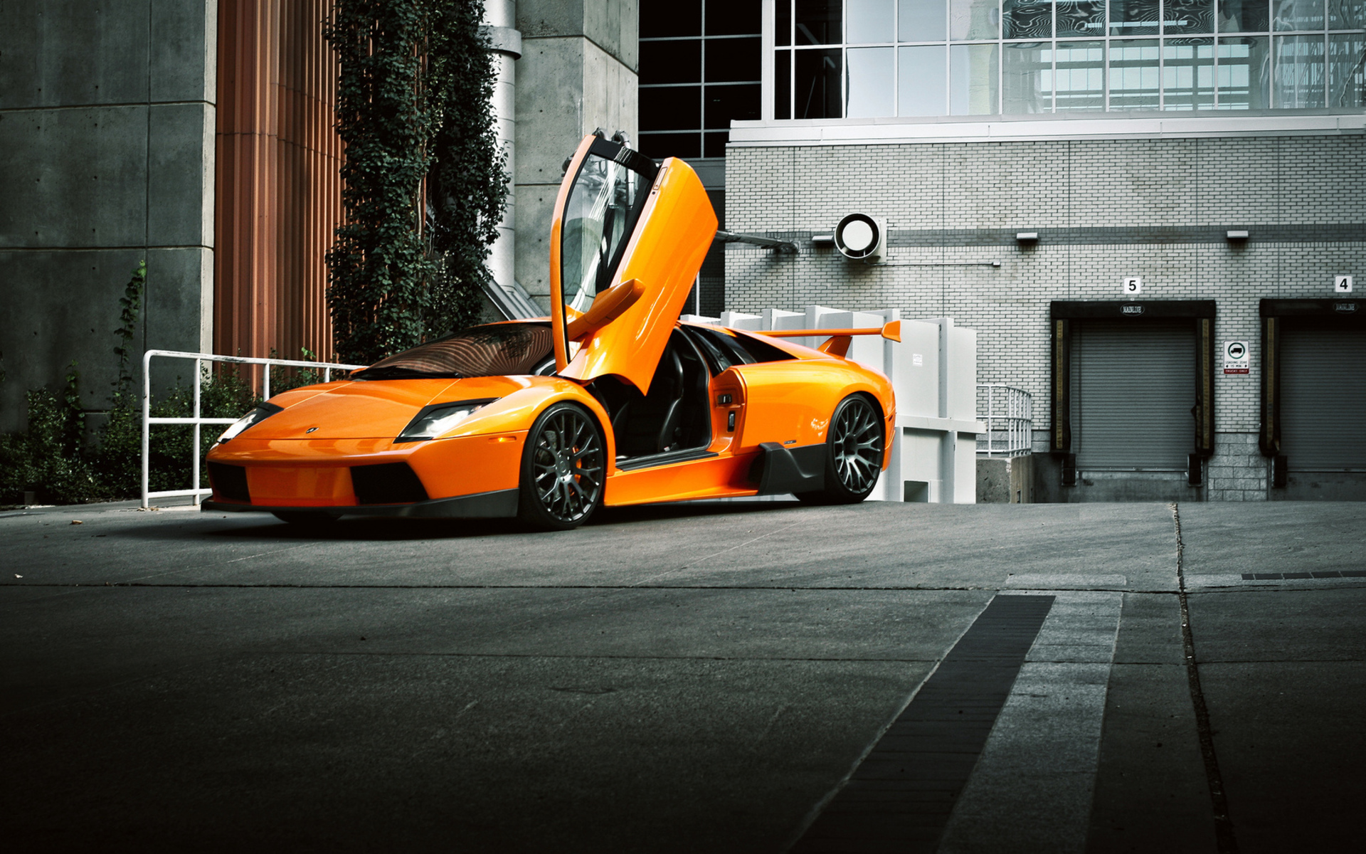 Download mobile wallpaper Vehicles, Lamborghini Murciélago, Orange Car for free.