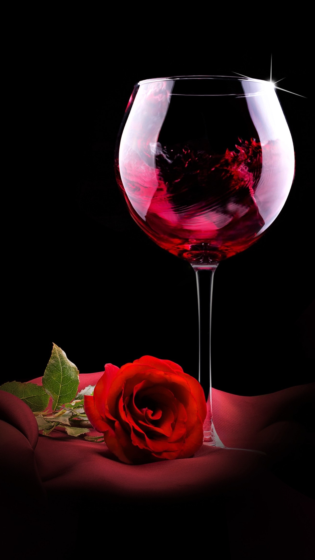 Download mobile wallpaper Still Life, Rose, Glass, Photography, Red Rose, Wine for free.