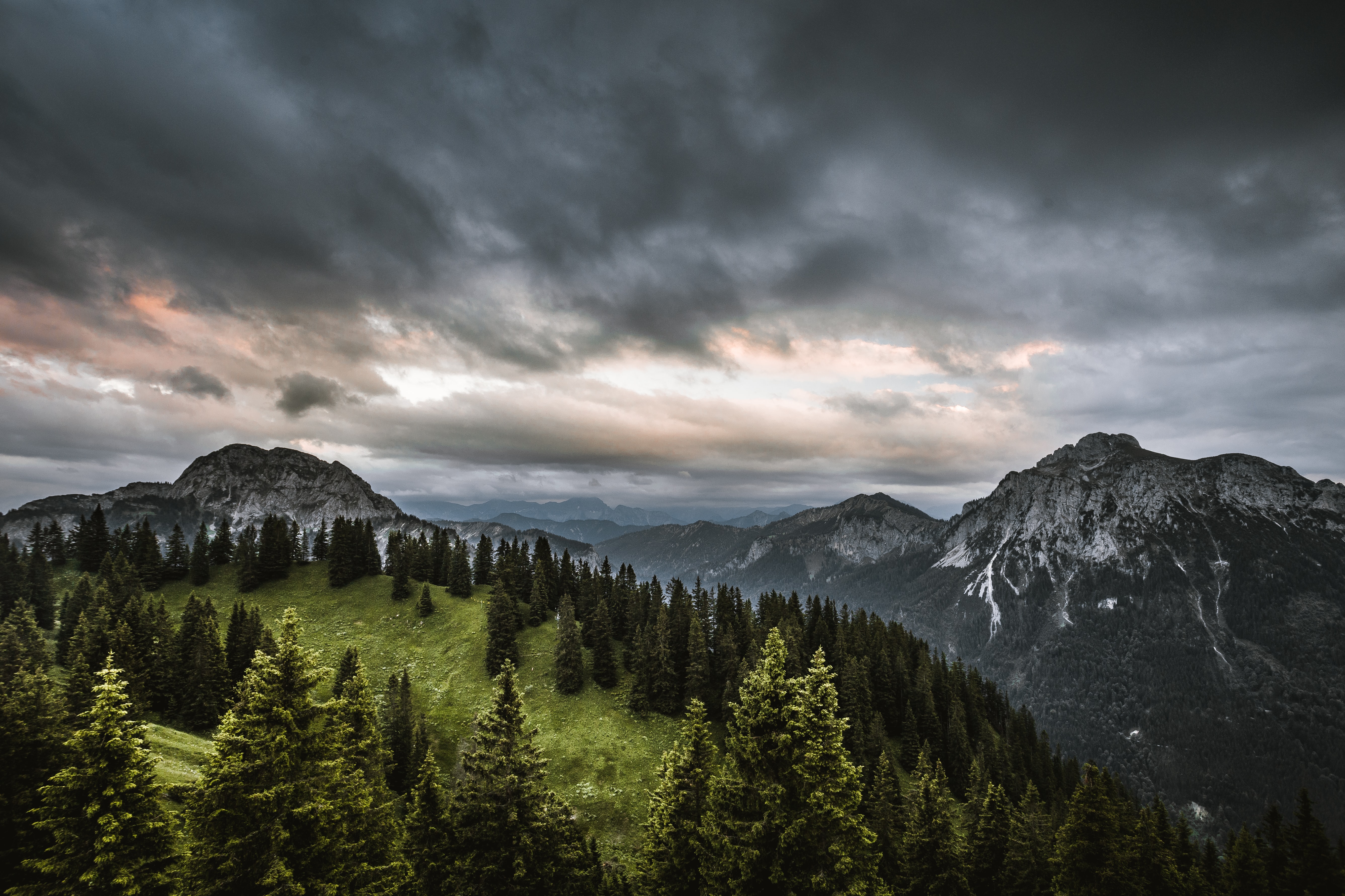 Téléchargez gratuitement l'image Nature, Sky, Montagnes, Arbres, Forêt sur le bureau de votre PC