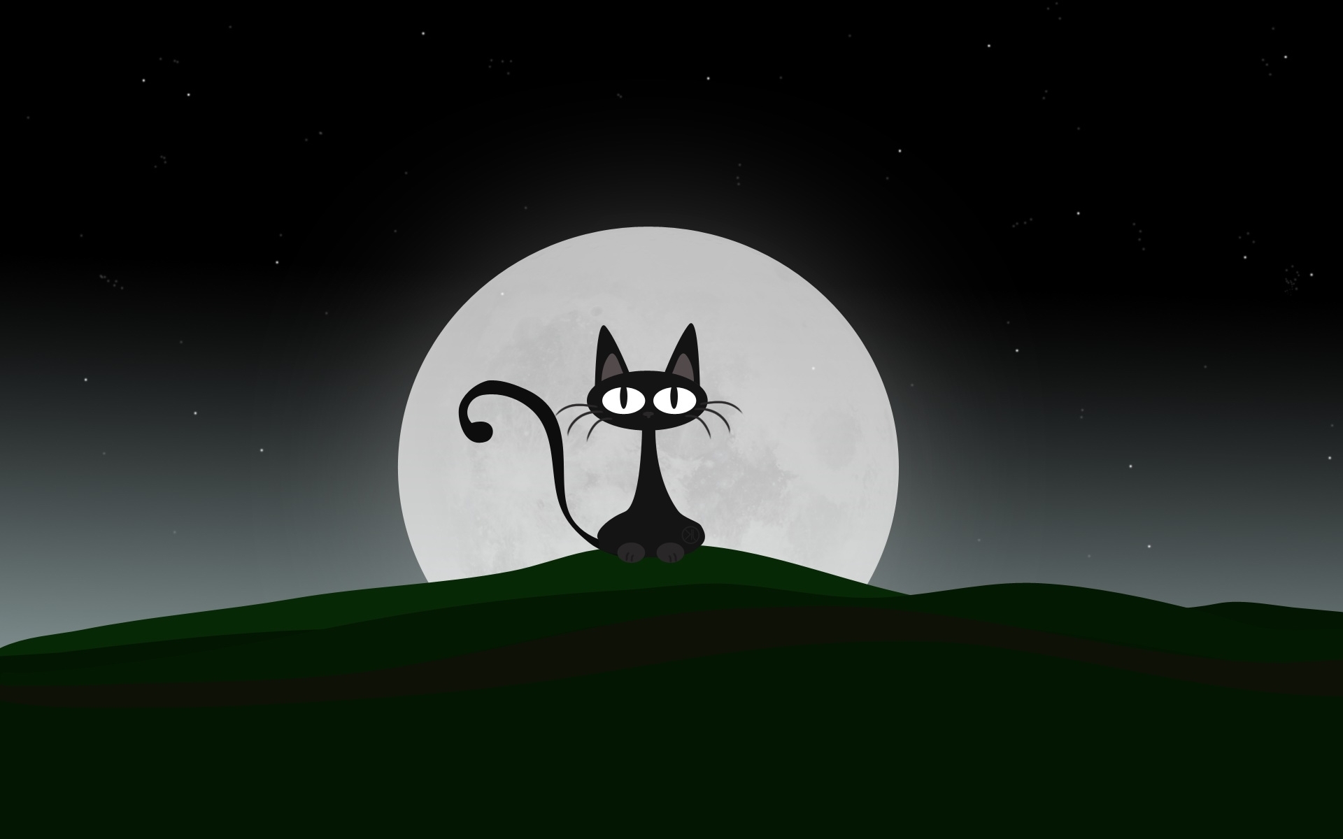 Скачать картинку Луна, Кошки (Коты Котики), Рисунки в телефон бесплатно.