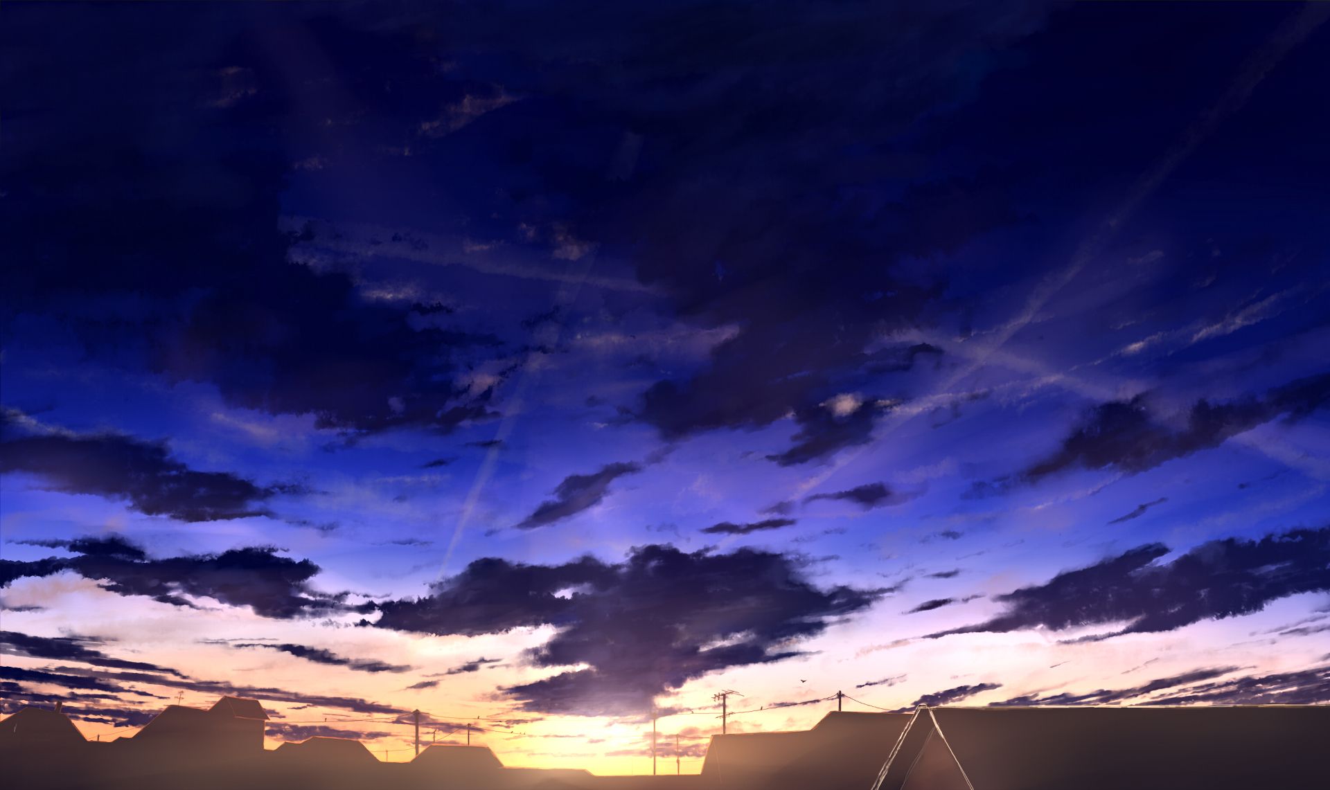 Free download wallpaper Anime, Sky, Cloud on your PC desktop